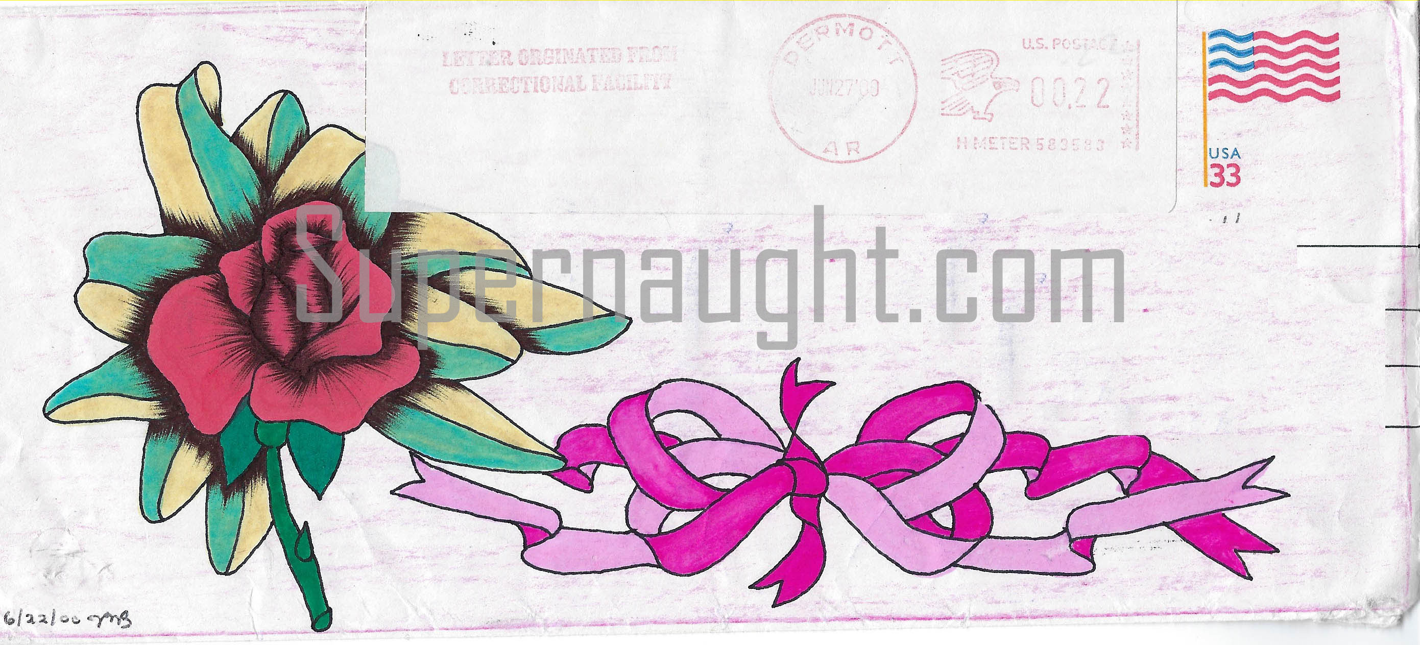 John Mark Byers Signed Envelope Artwork
