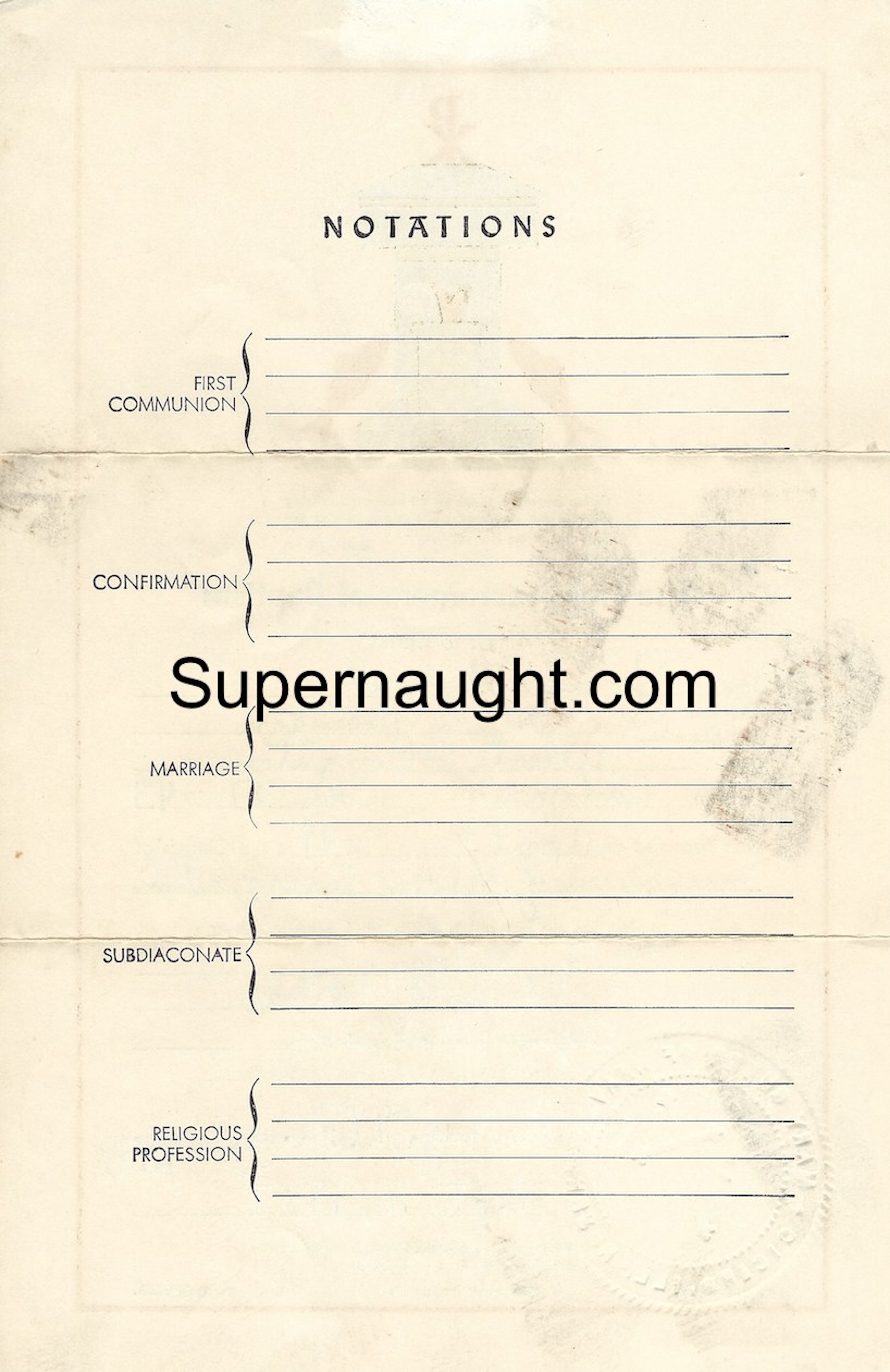 John Robinson Baptism Certification 1957 image 2