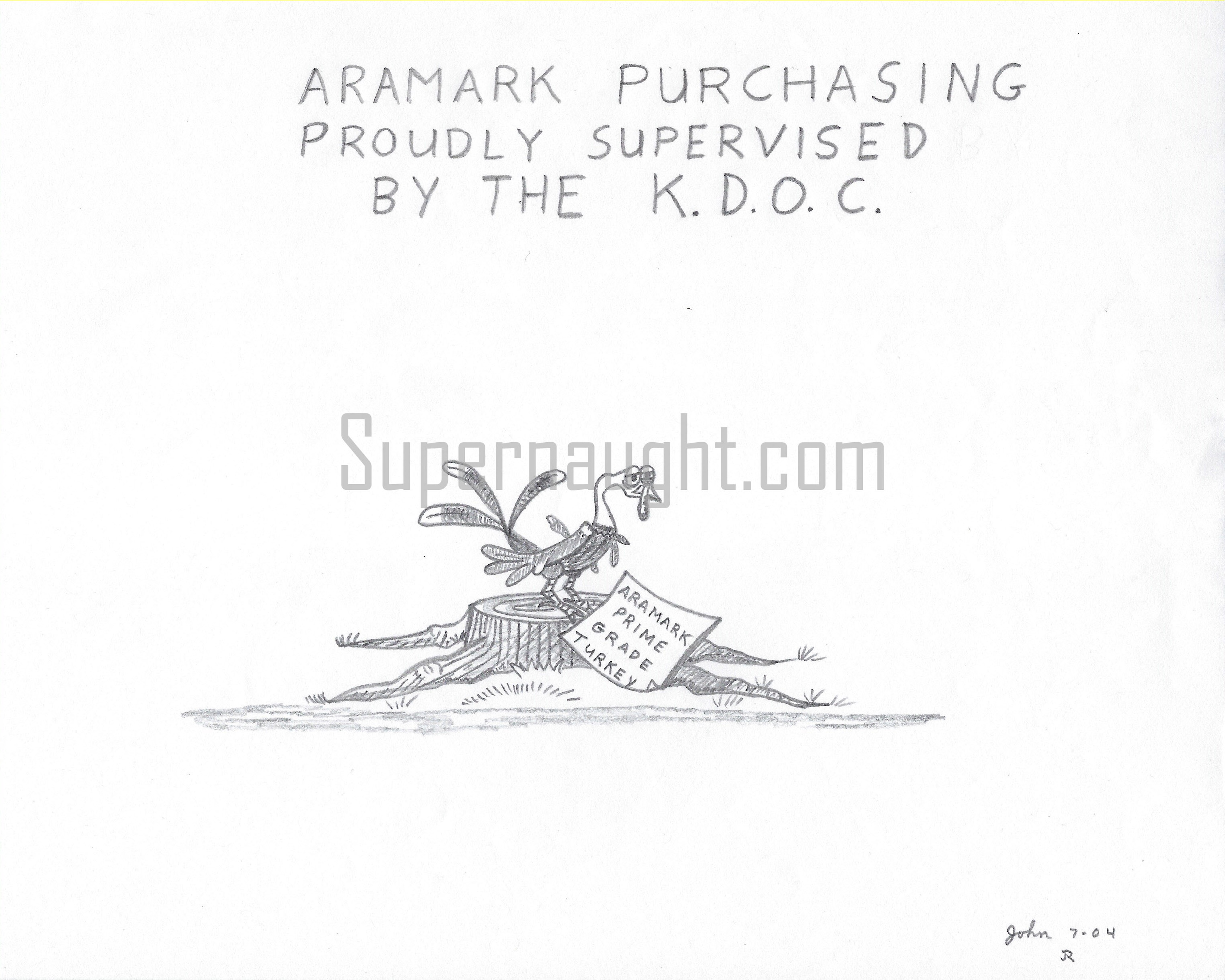 John Robinson Signed Drawing KDOC Aramark Turkey