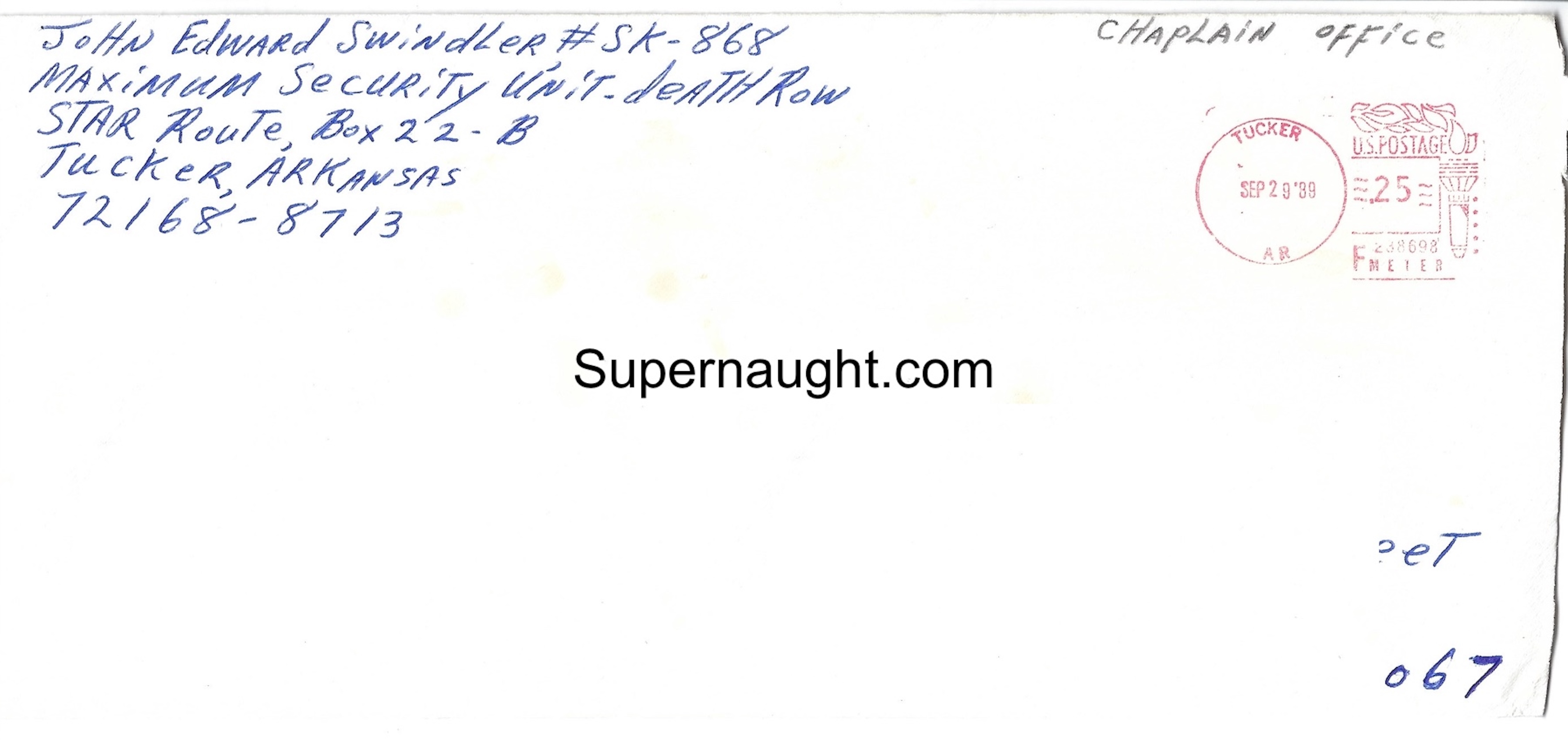 John Swindler Signed Envelope