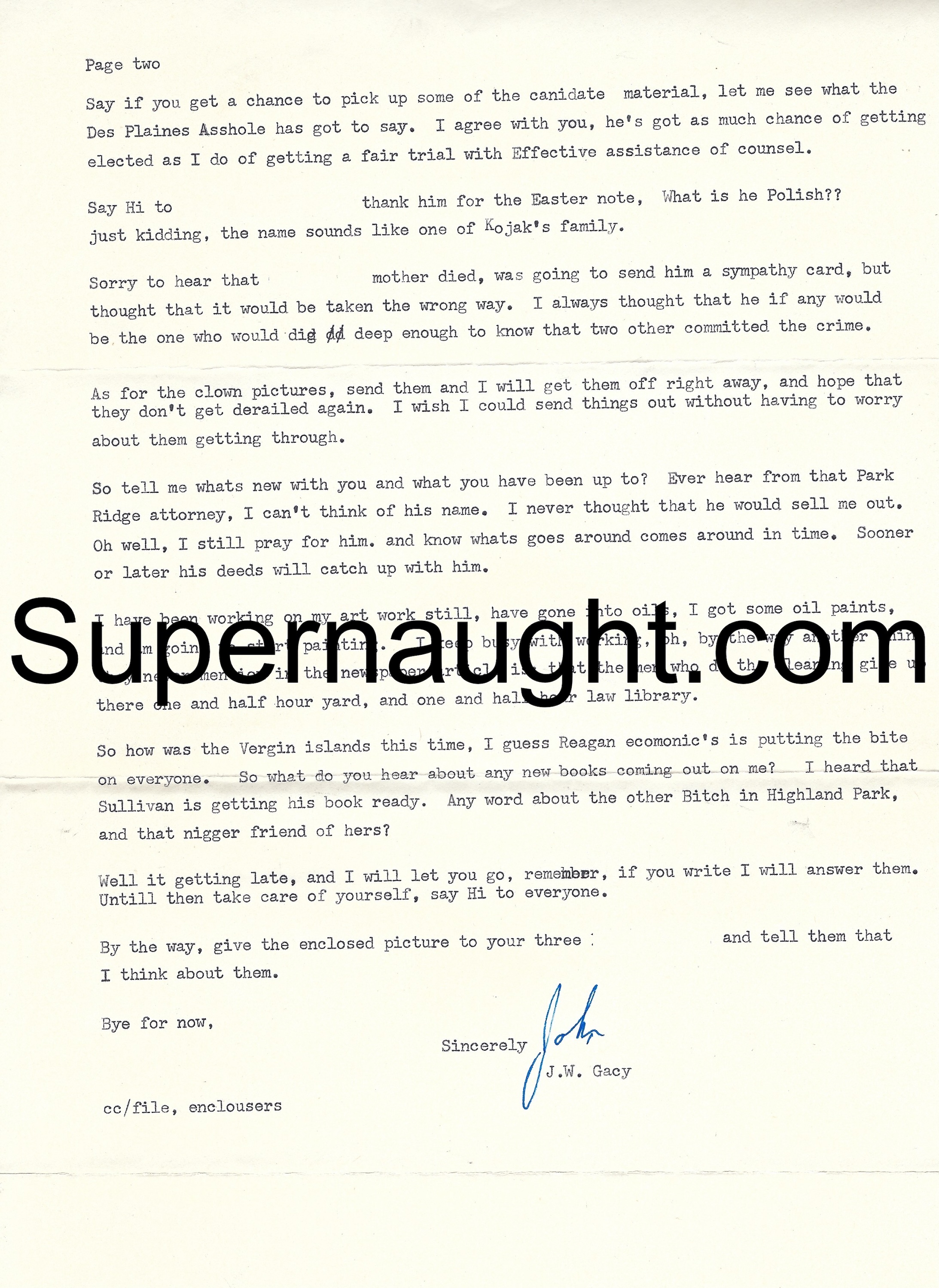 John Wayne 1982 Signed Two Page Legal Letter With Envelope Set image 2