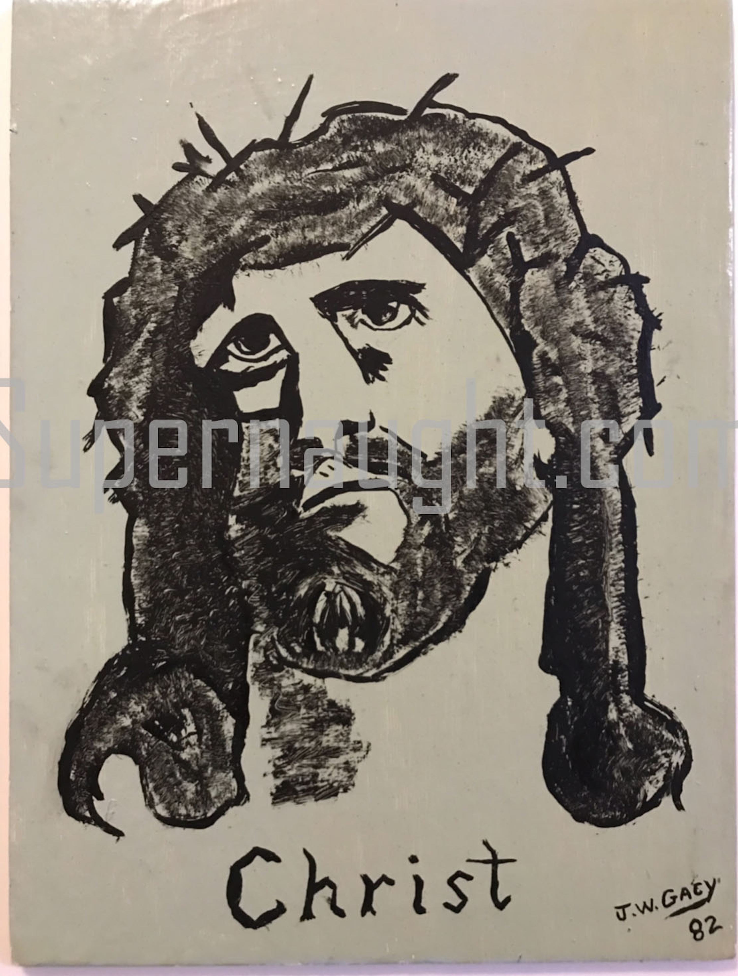 John Wayne Gacy 1982 Christ Painting Signed