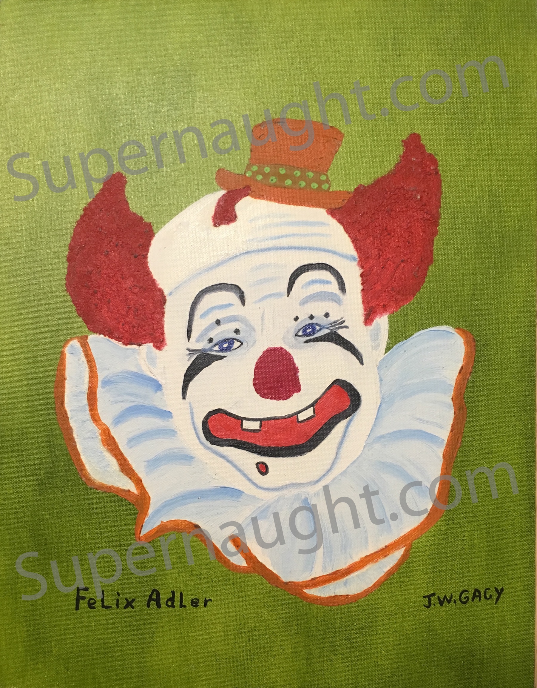 John Wayne Gacy Felix Adler Oil Painting Signed Twice