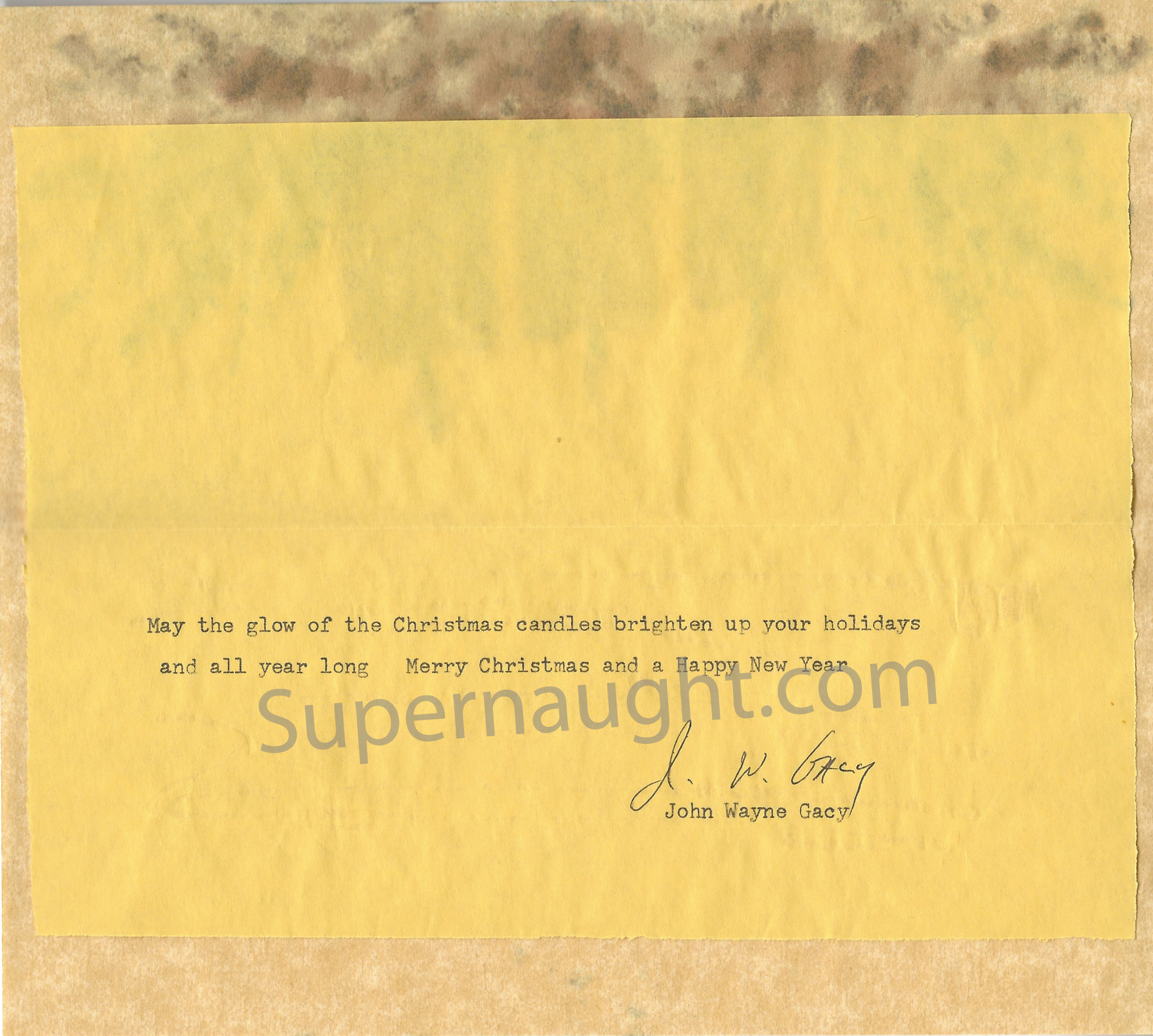 John Wayne Gacy Hand Painted Christmas Card Artwork Signed image 2