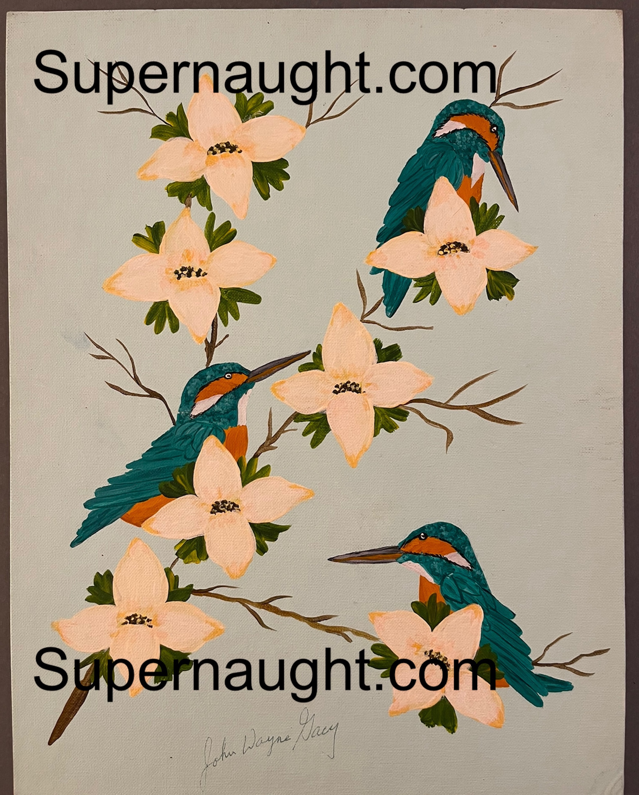 John Wayne Gacy Kingfisher Painting Signed Twice