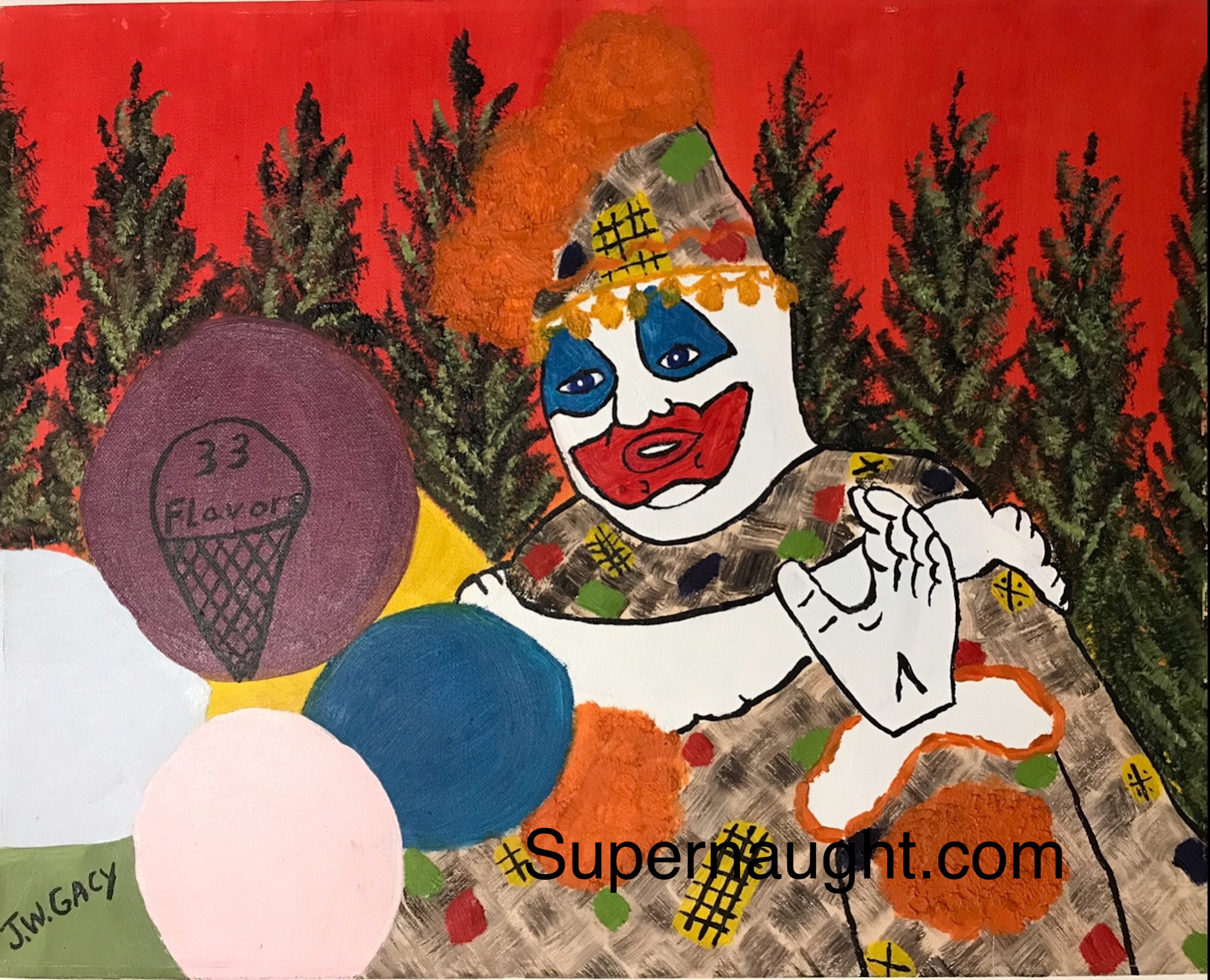 John Wayne Gacy Patches the Clown 33 Flavors Painting