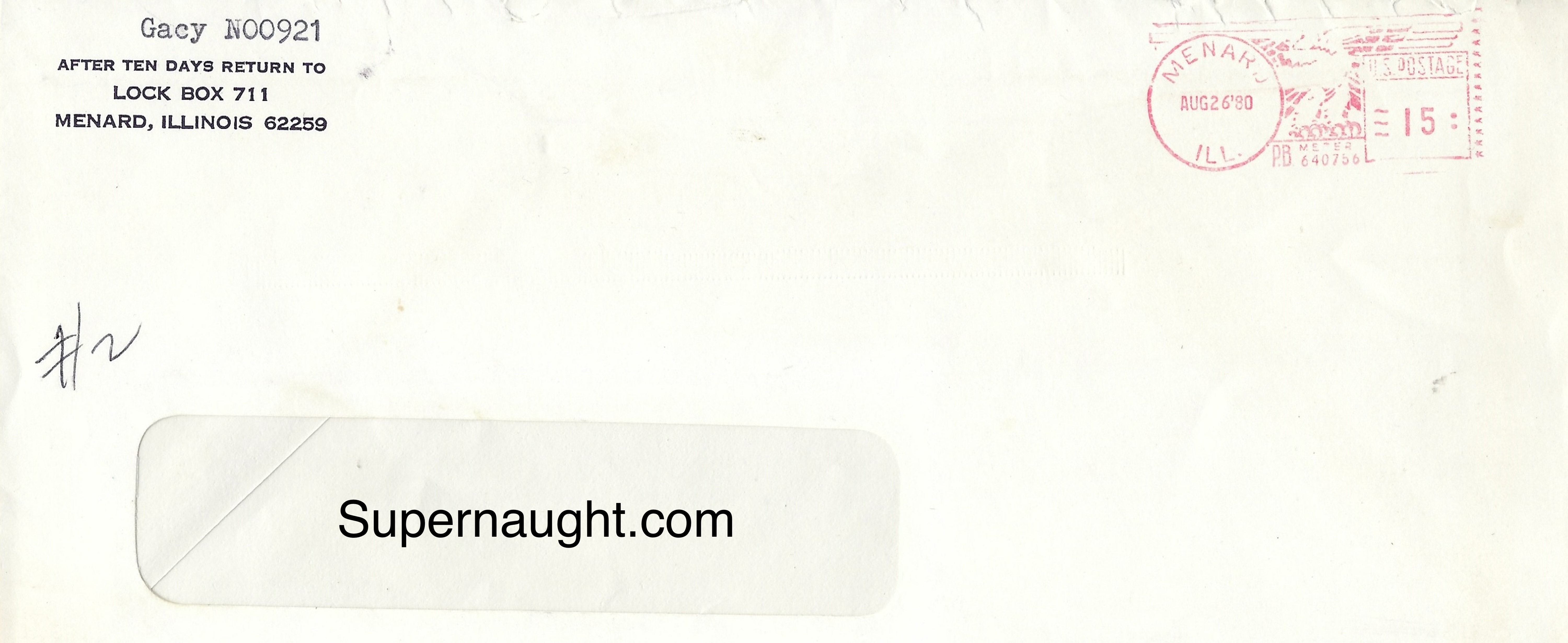 John Wayne Gacy Signed 1980 Letter With Envelope image 2