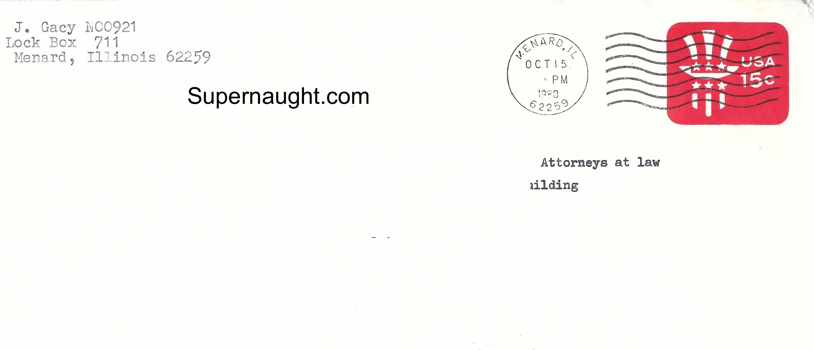 John Wayne Gacy Signed Attorney Letter With Envelope image 3
