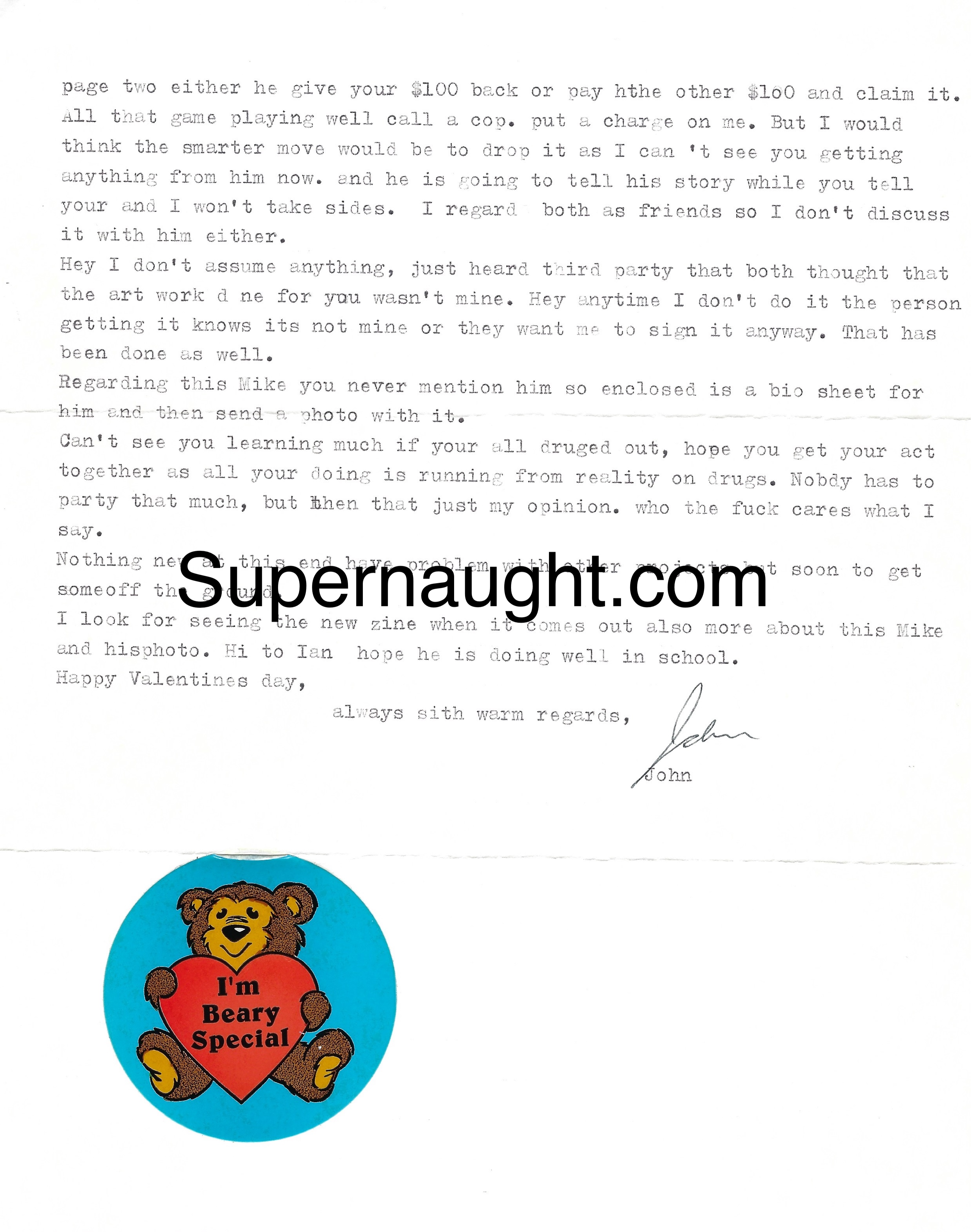 John Wayne Gacy Signed Letter With Envelope