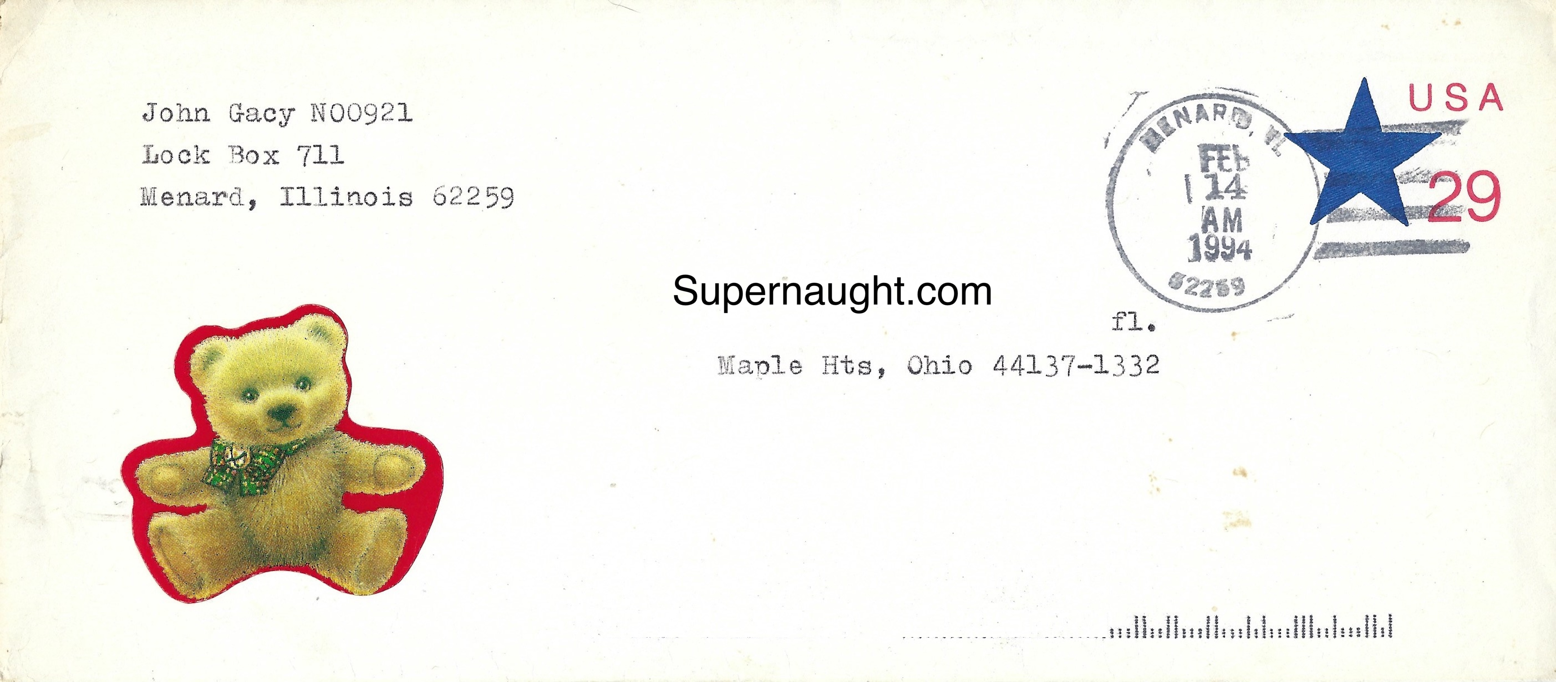 John Wayne Gacy Signed Letter With Envelope image 3