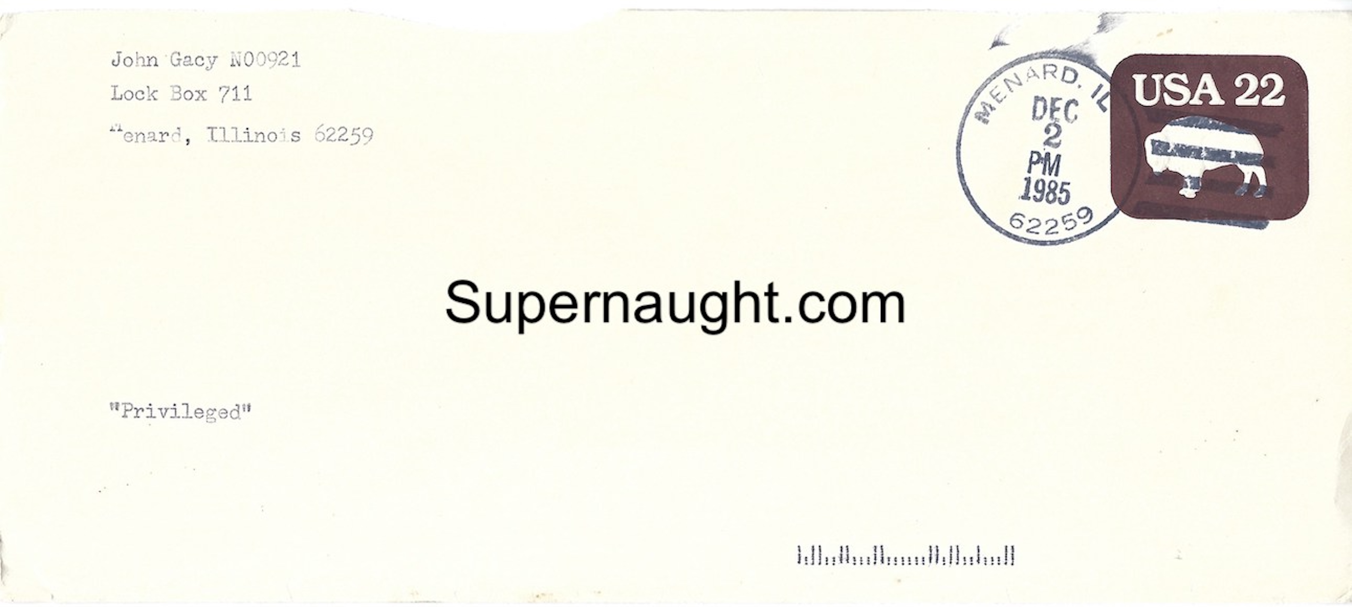 John Wayne Gacy Signed Letter With Envelope And Insert image 3