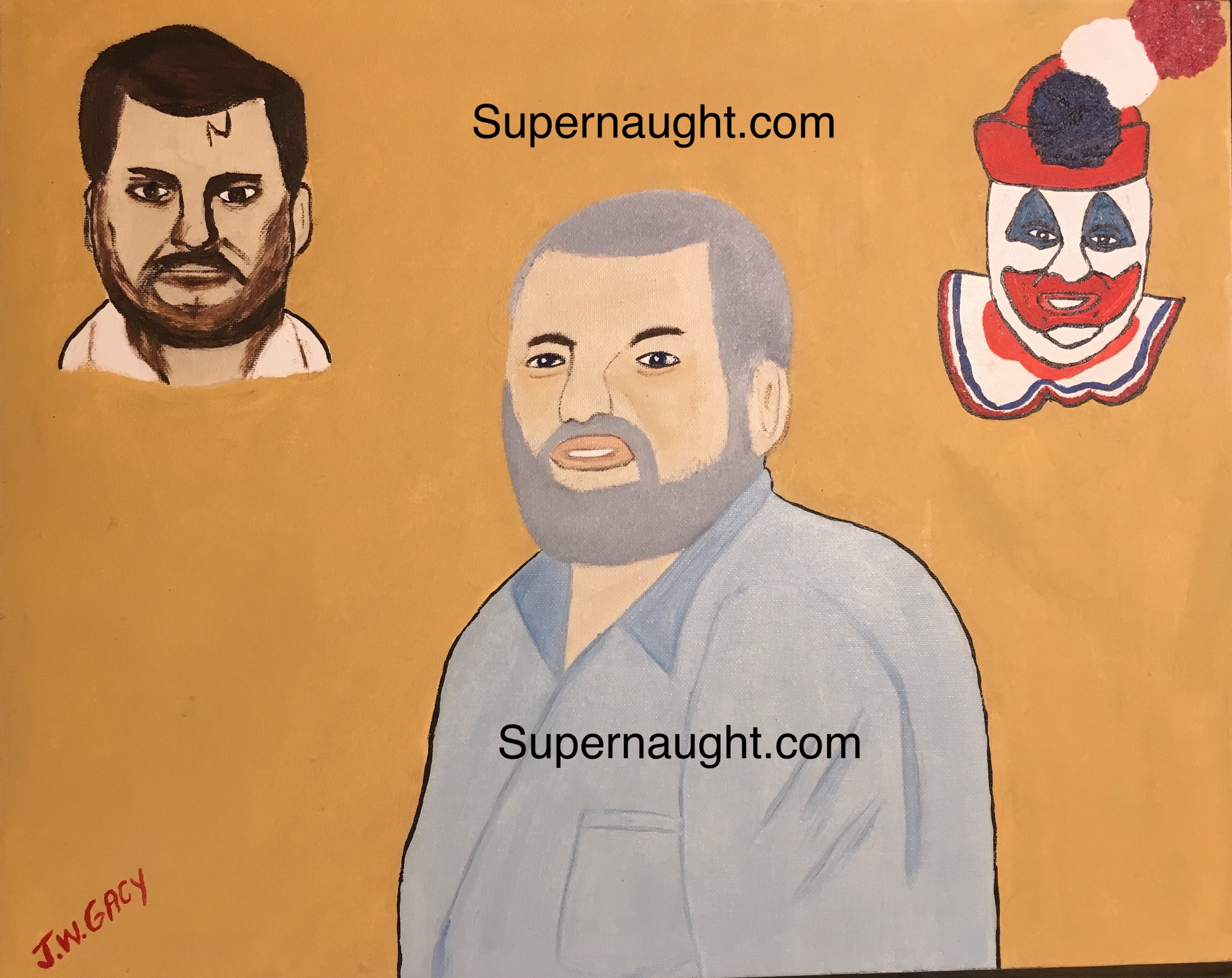 John Wayne Gacy The Man Oil Painting Signed Twice