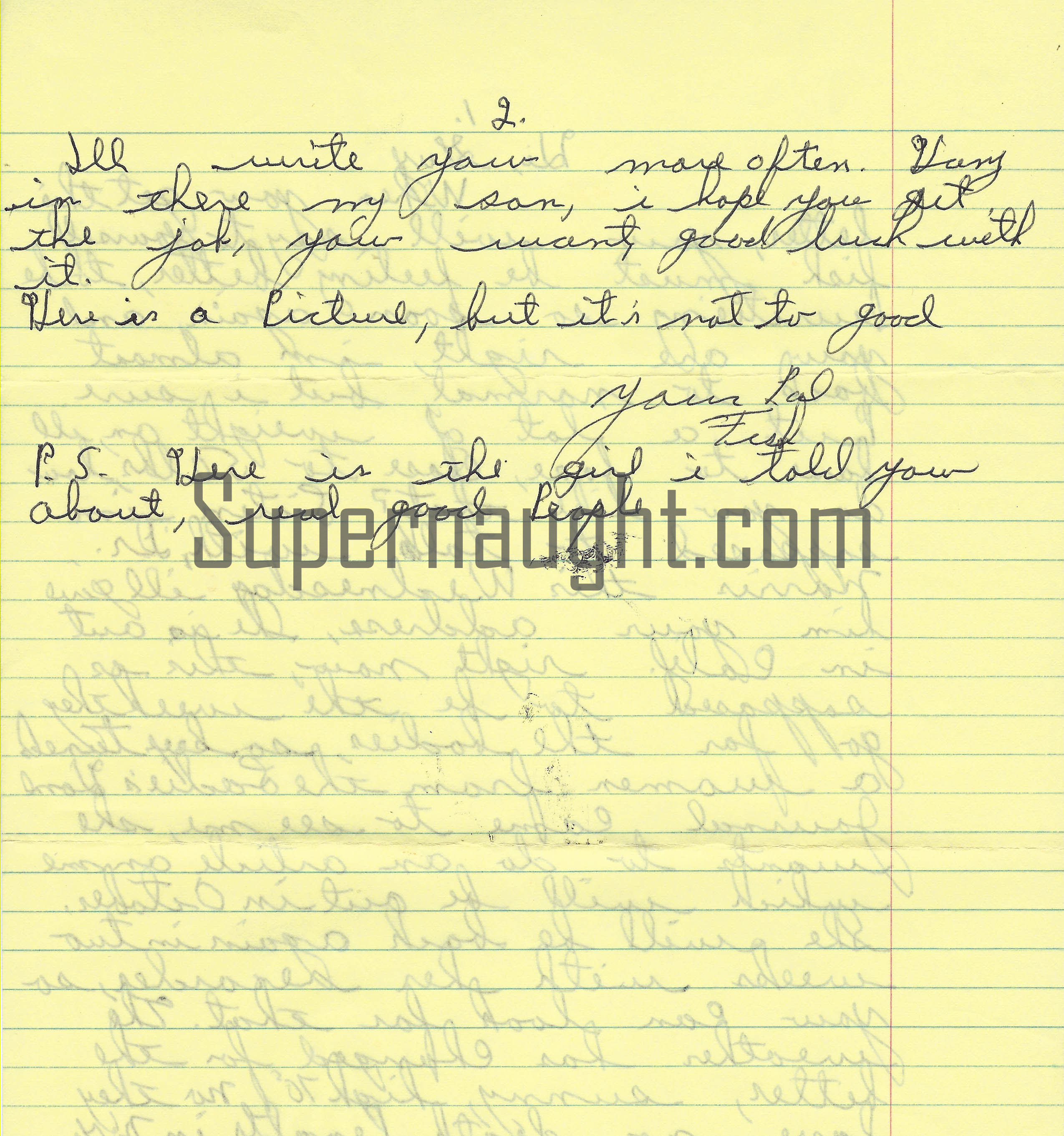Joseph Fischer 2 Page Letter and Envelope Set Both Signed image 2