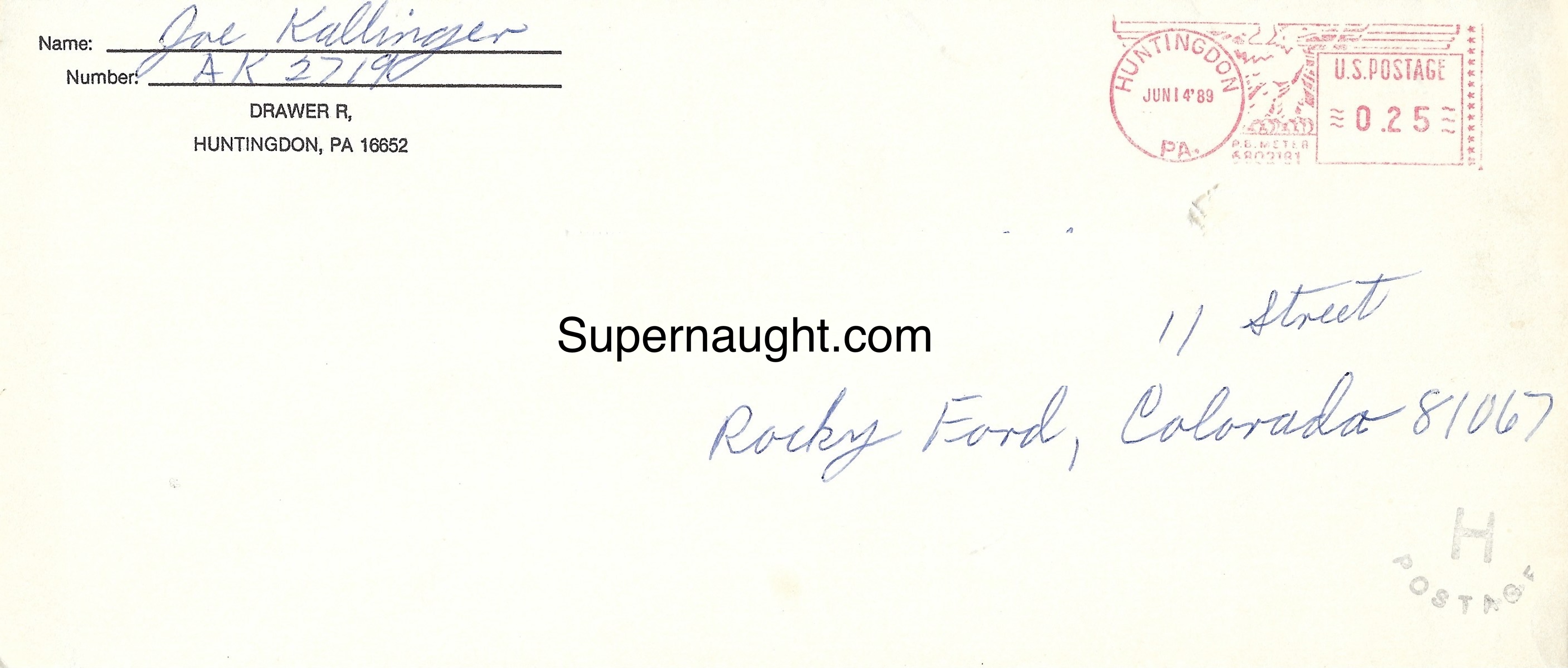 Joseph Kallinger Signed Envelope
