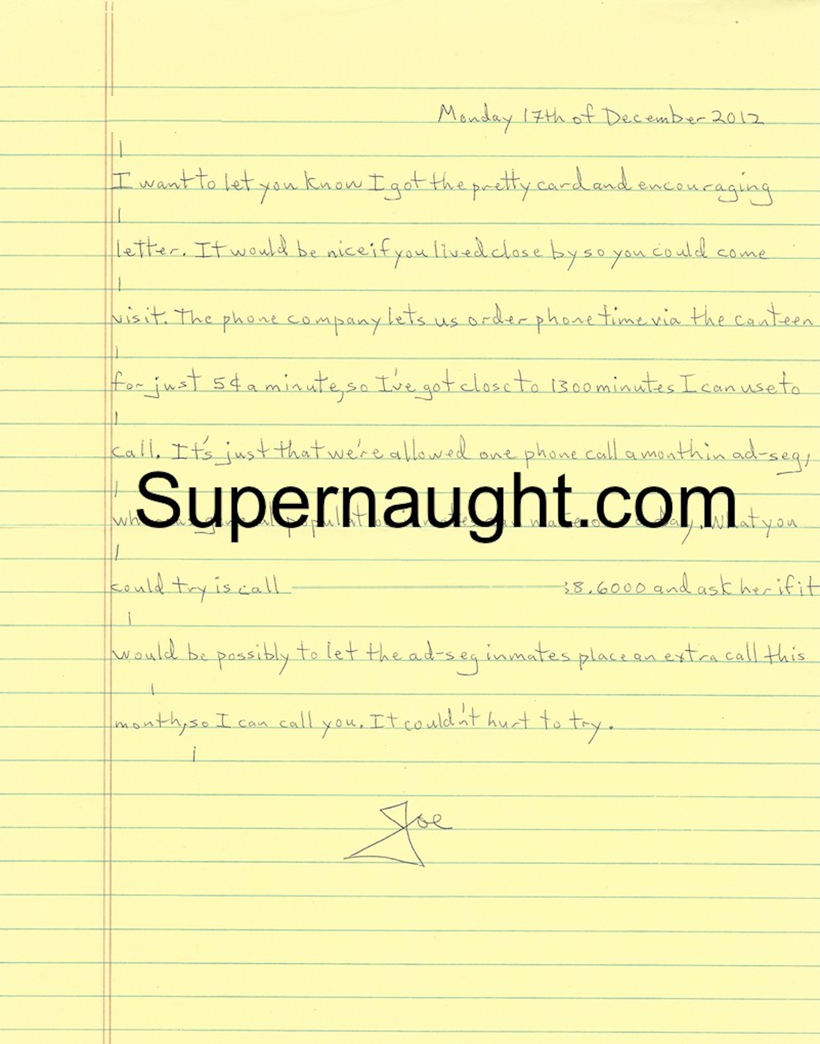 Joseph Paul Franklin Signed Letter