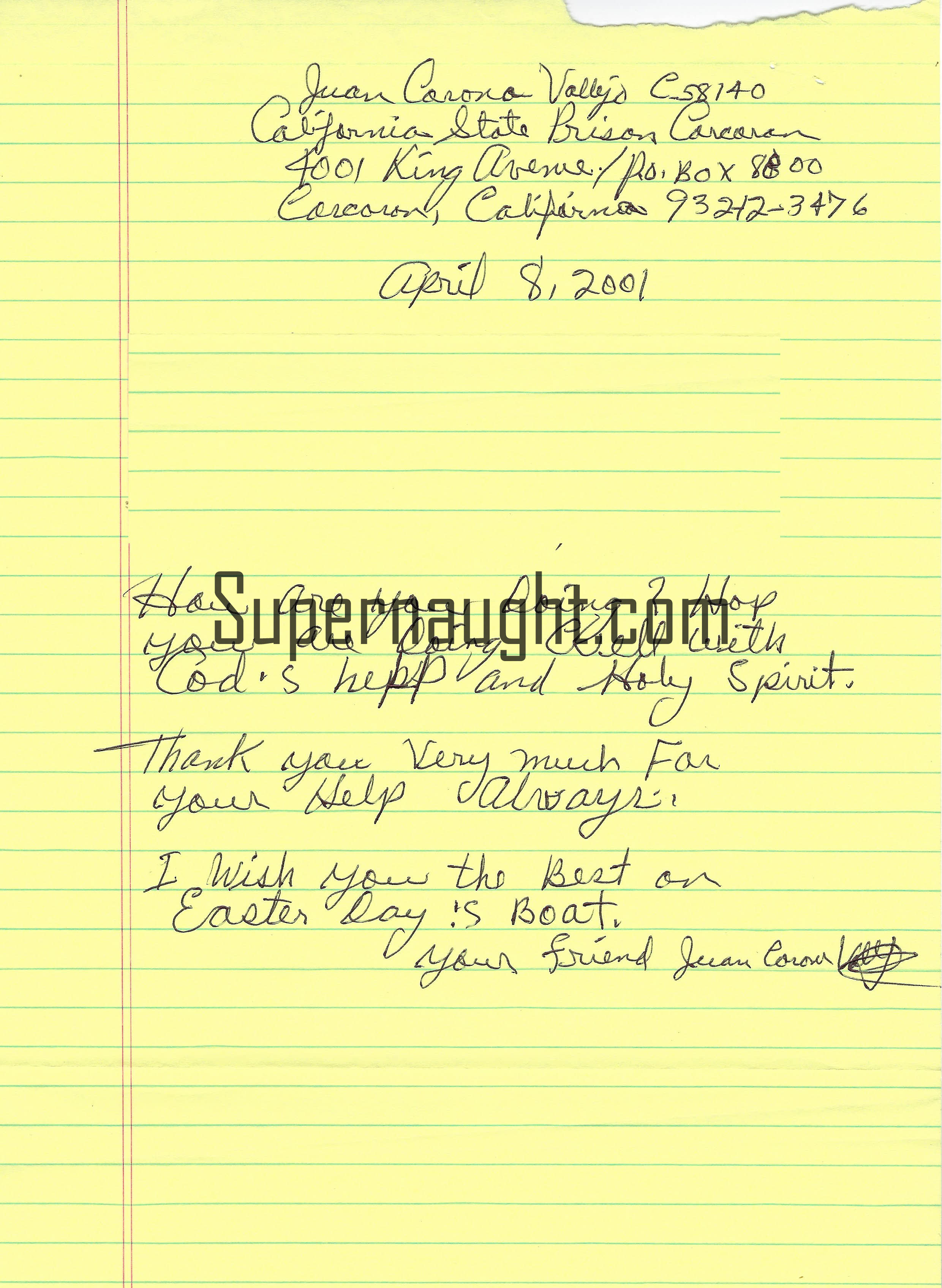 Juan Corona Artwork Letter and Envelope Set Signed image 2