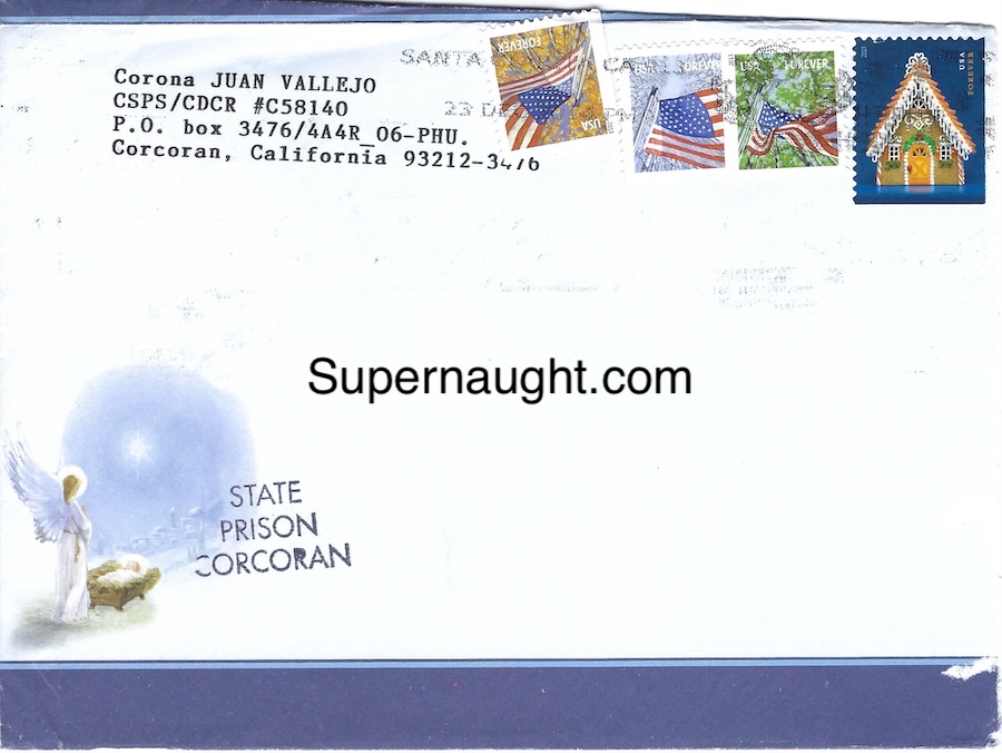 Juan Corona Autographed Christmas Card with Prison Stamped Envelope image 2