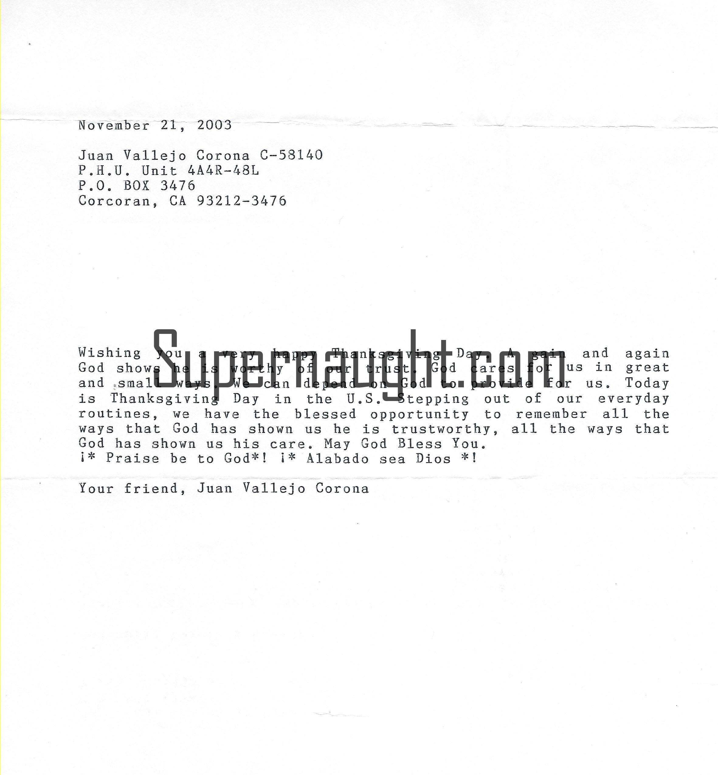 Juan Corona Letter and Envelope Set