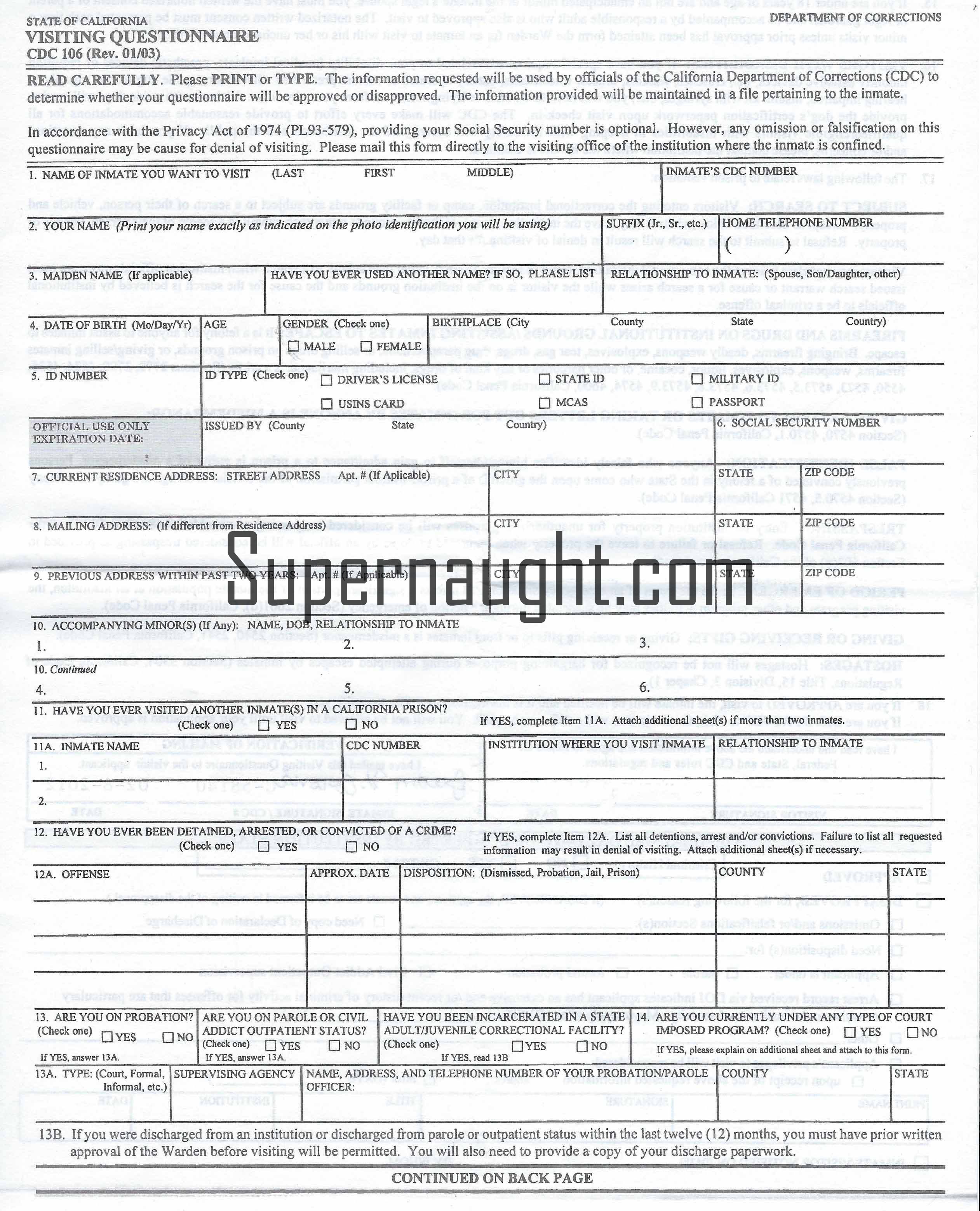 Juan Corona Signed Visitation Form image 2