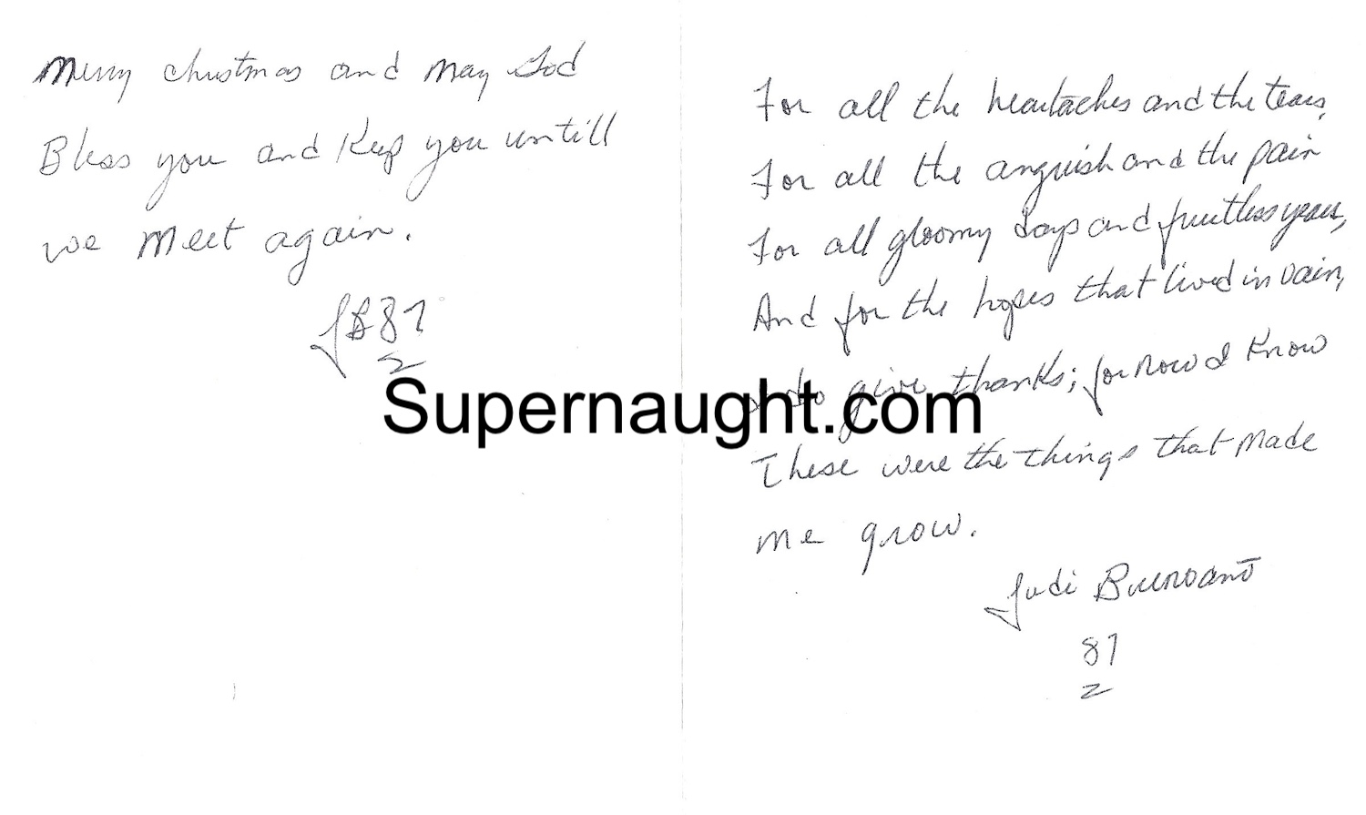 Judias Buenoano Handmade Christmas Card Signed Three Times image 2