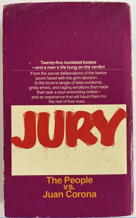 Jury The People vs. Juan Corona 1978 Paperback Book Victor Villasenor image 2