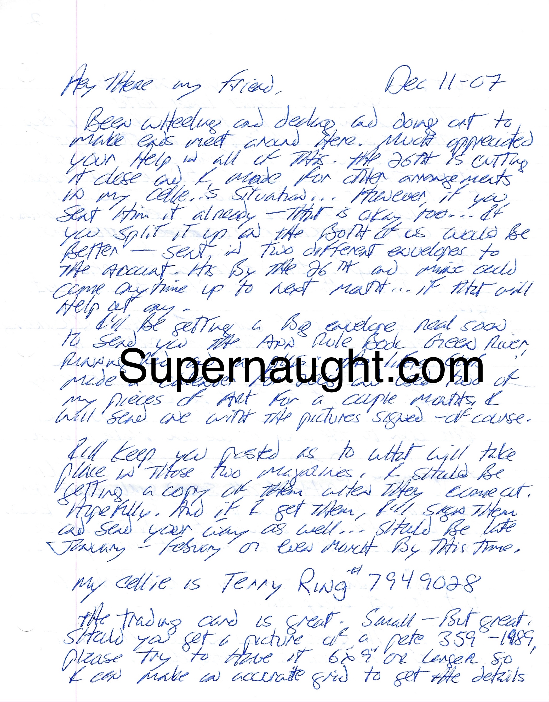 Keith Jesperson Dec 2007 Four Page Letter Envelope Set Both Signed image 2