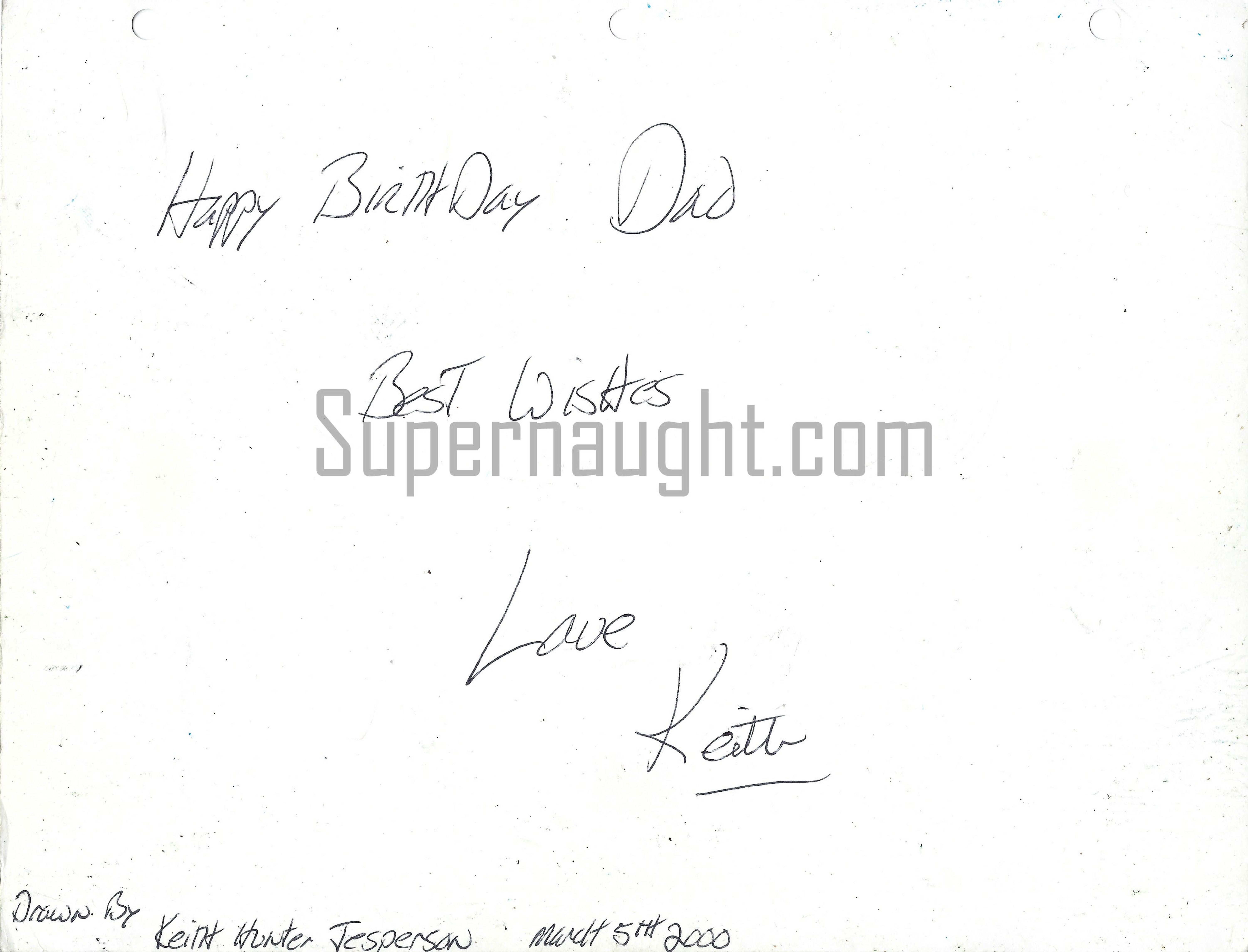 Keith Jesperson Signed Artwork For His Dad image 2