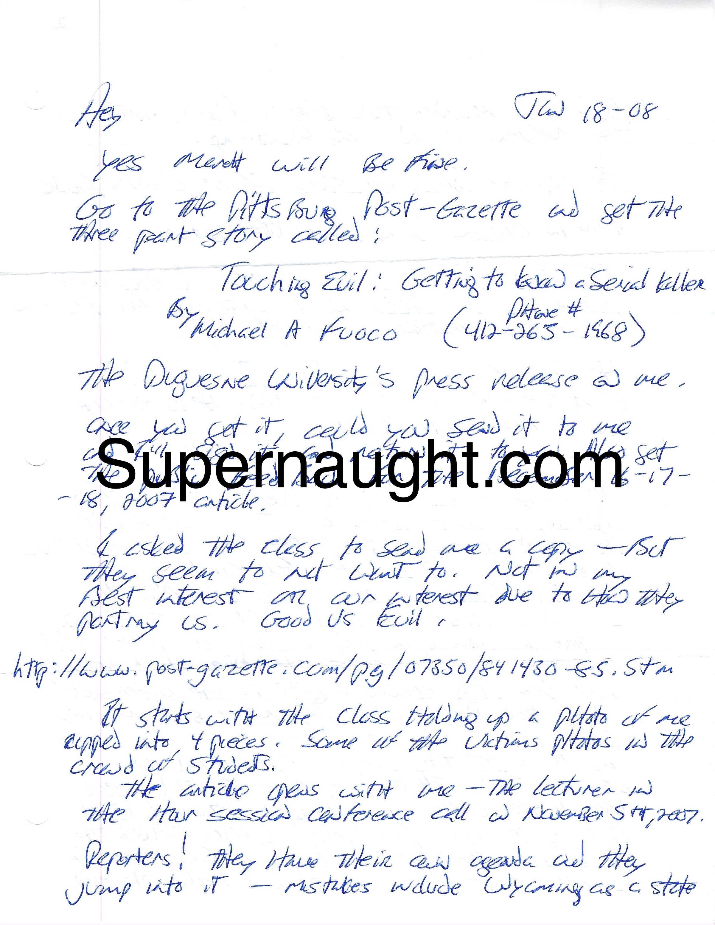 Keith Jesperson Three Page Letter Envelope Set Both Signed image 2