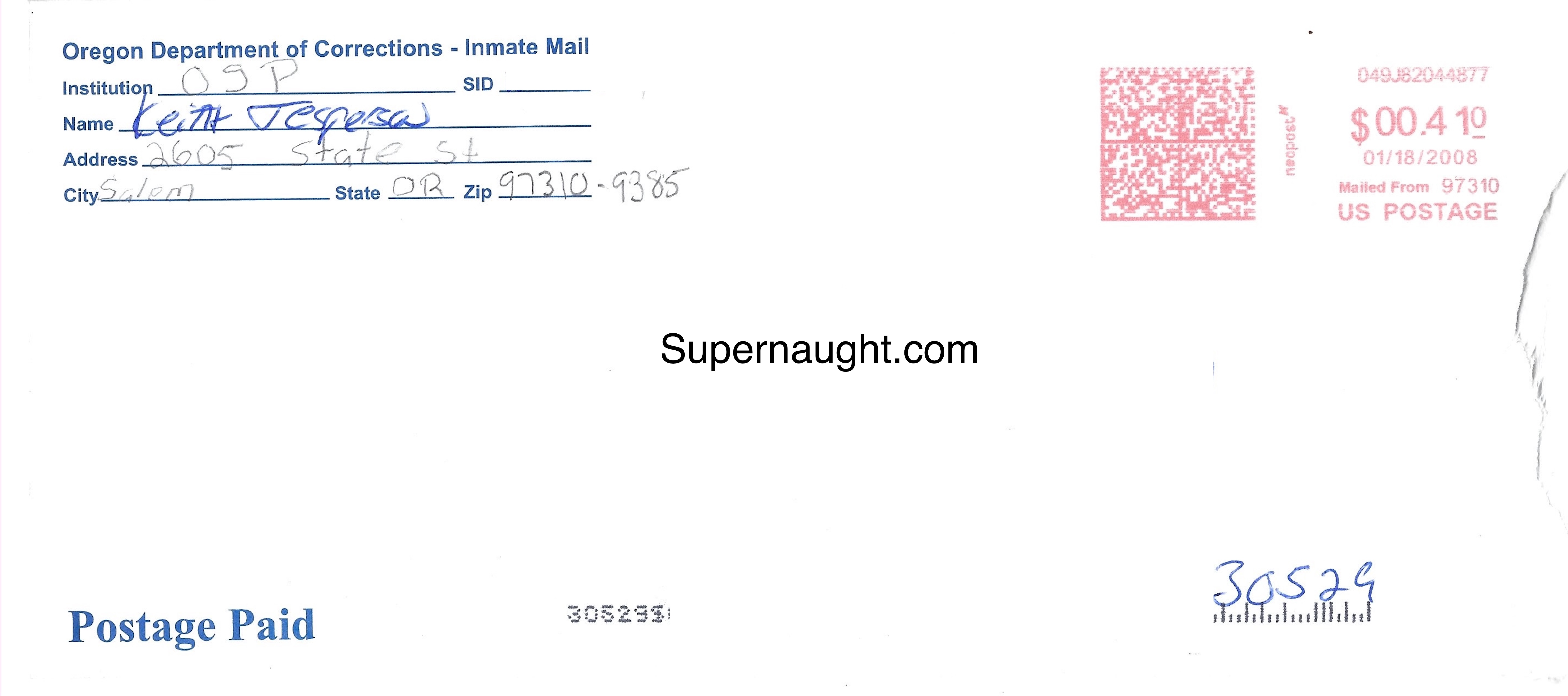 Keith Jesperson Three Page Letter Envelope Set Both Signed image 4