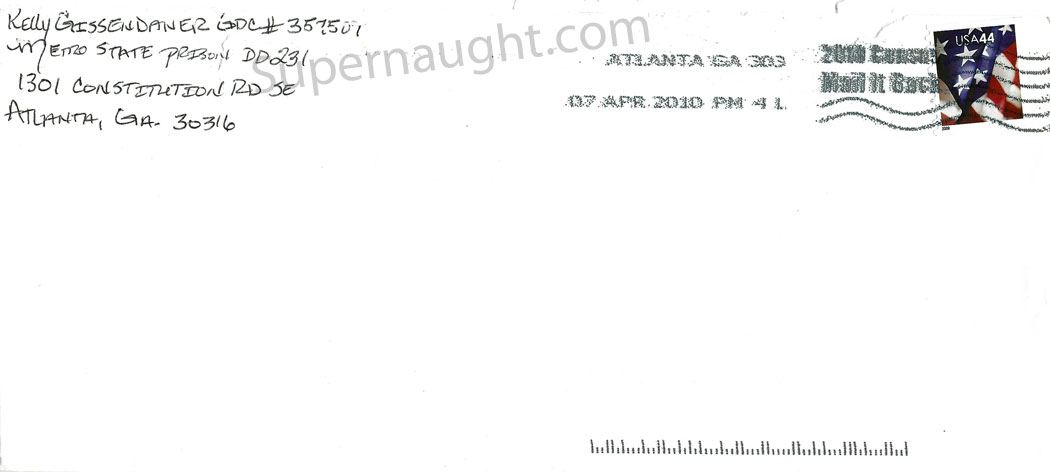 Kelly Gissendaner Letter and Envelope Set Both Signed Executed image 3