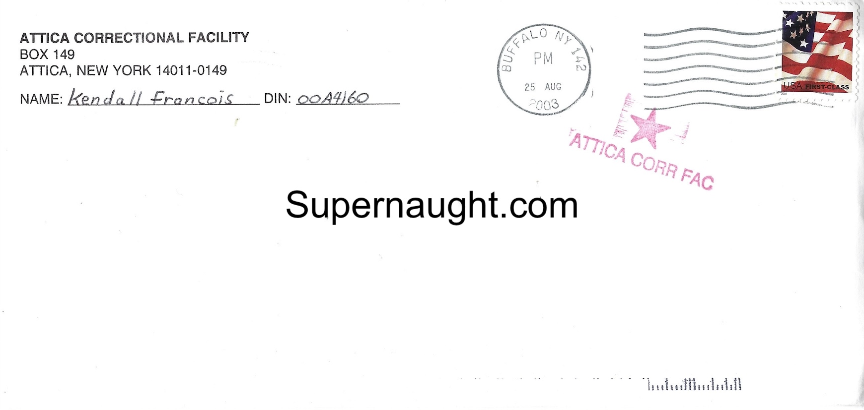 Kendall Francois Letter and Envelope Both Signed Dead image 2