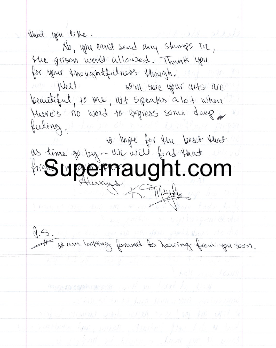 Khoua Her Letter and Envelope Both Signed image 2
