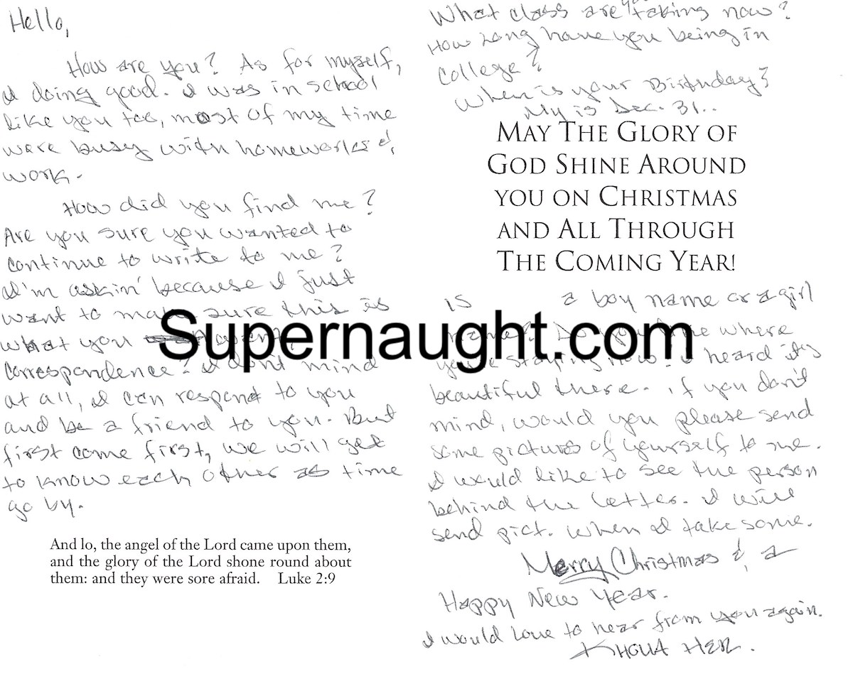 Khoua Her Signed Christmas Card