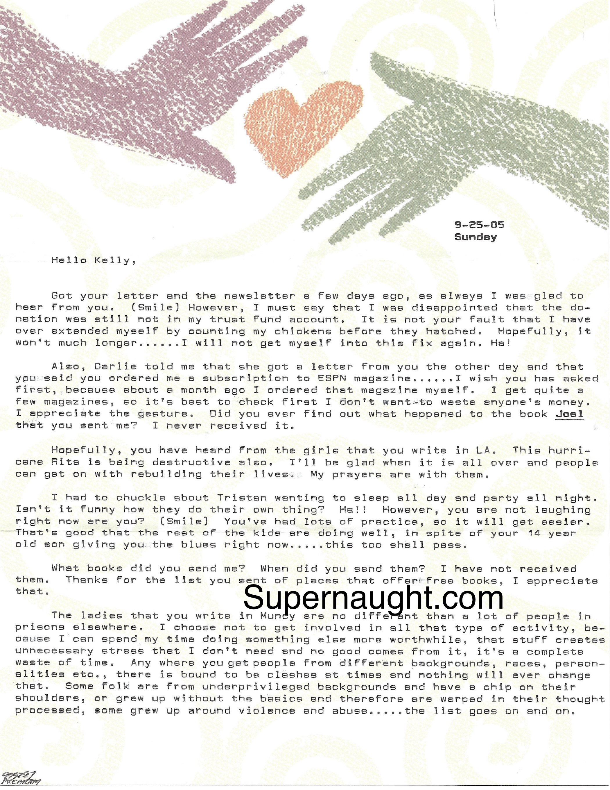 Kimberly McCarthy Two Page Letter Signed with Envelope Executed