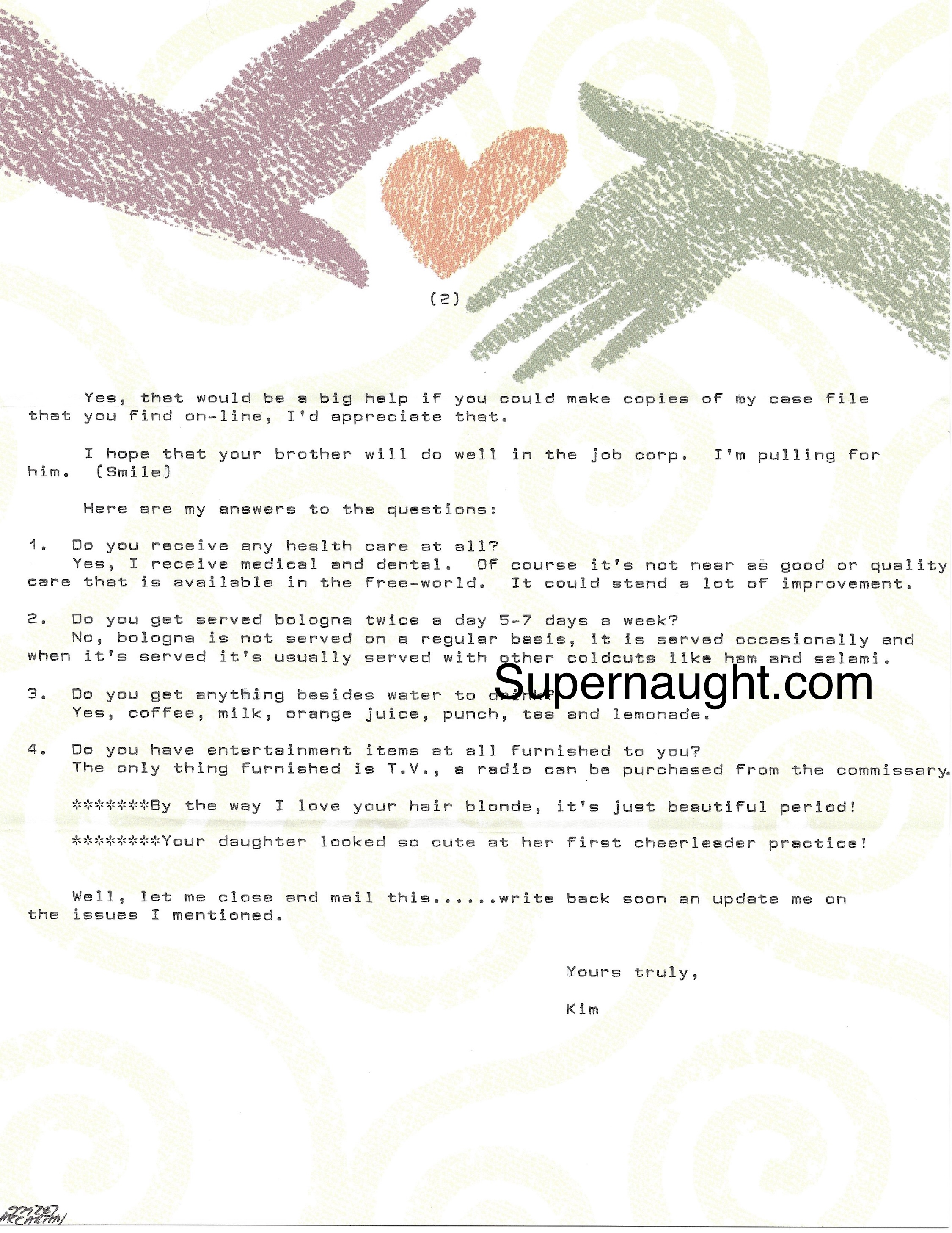 Kimberly McCarthy Two Page Letter Signed with Envelope Executed image 2