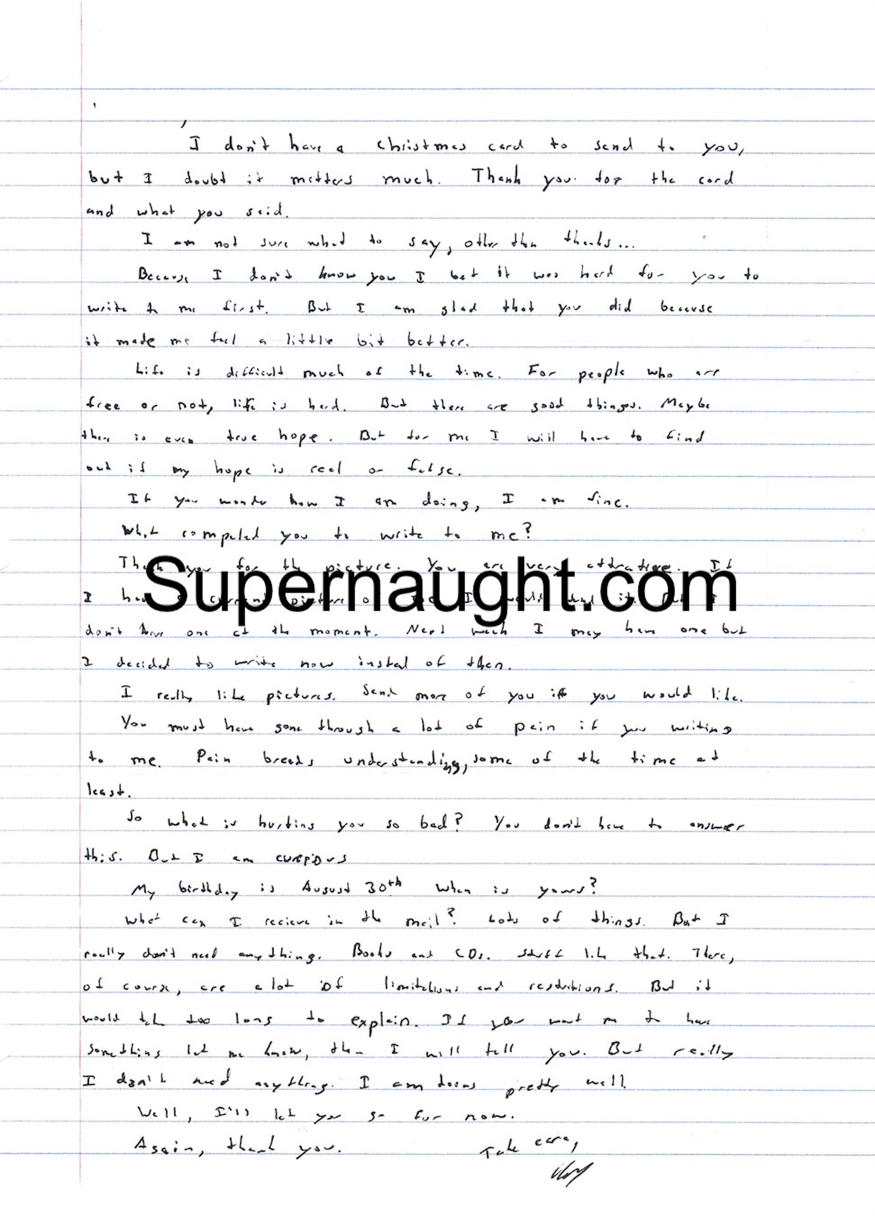 Kip Kinkel Letter and Envelope Both Signed