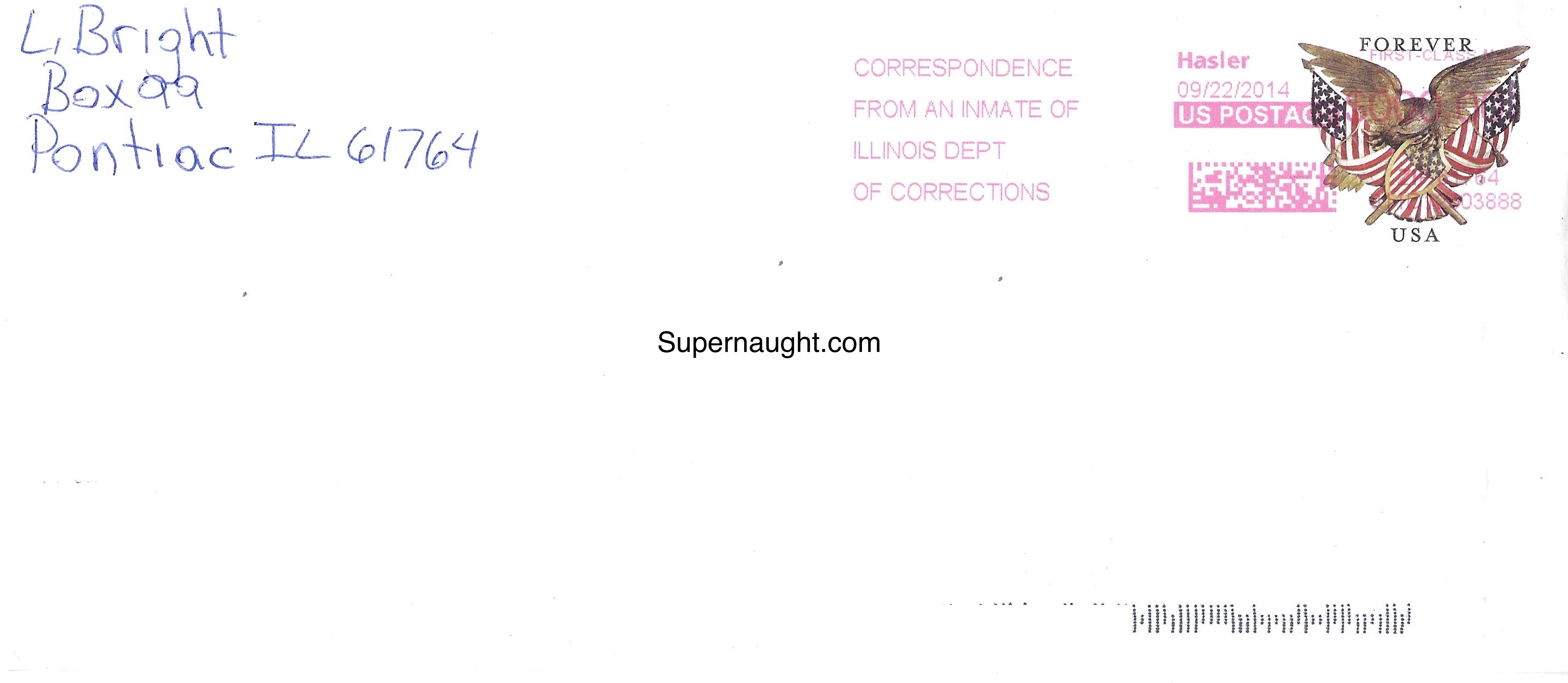 Larry Bright Letter Envelope Set Both Signed Self Portrait Doodle image 2