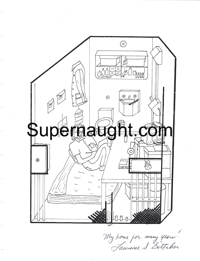 Lawrence Bittaker Cell Diagram Self Portrait Signed