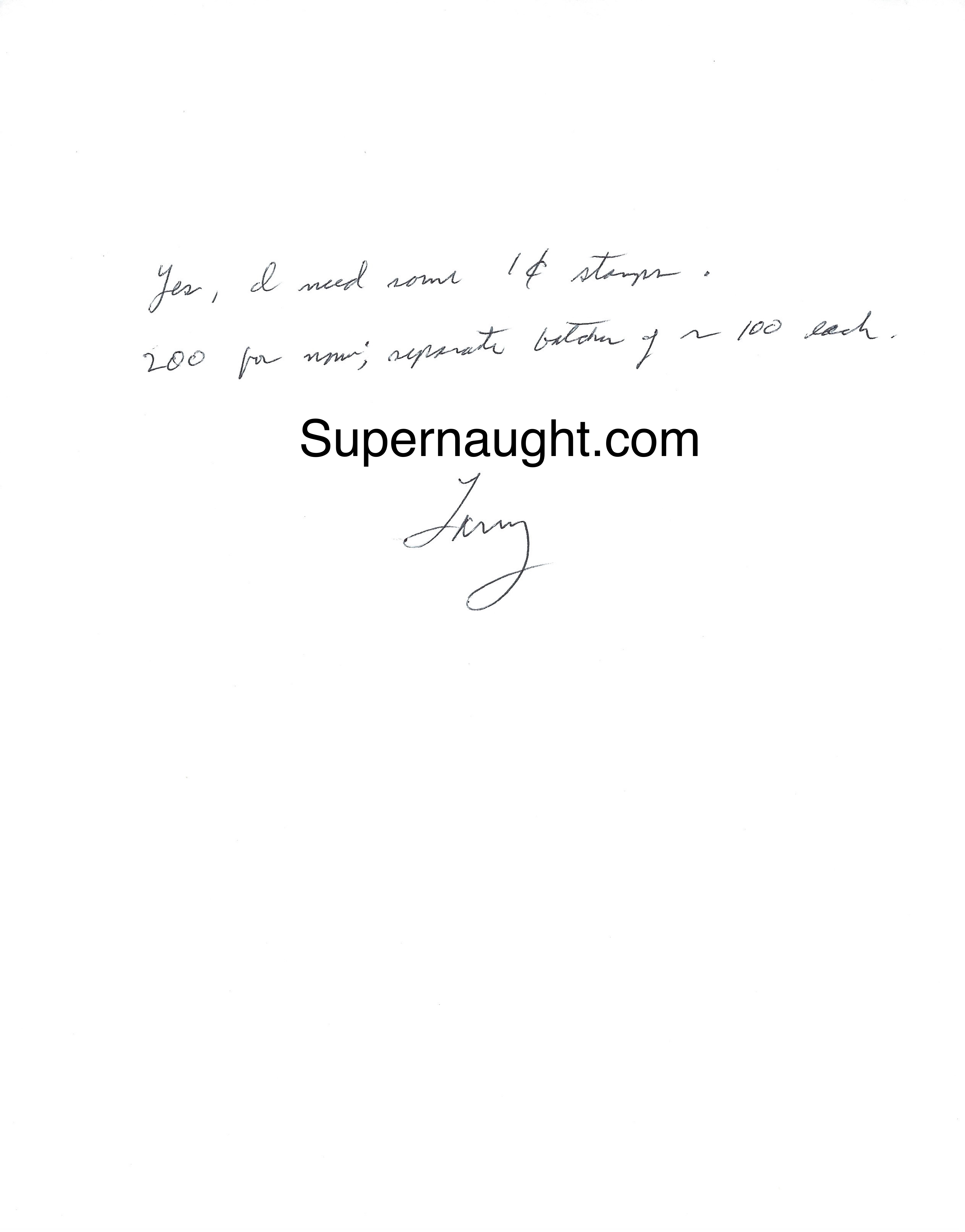Lawrence Bittaker Hand Signed Note