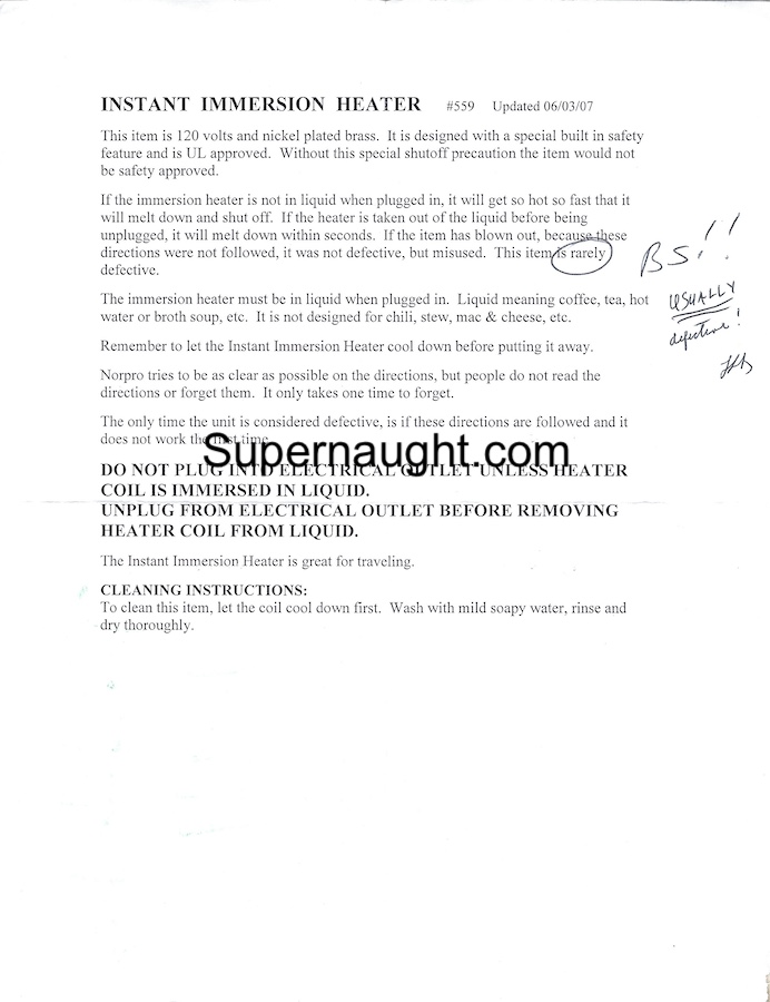 Lawrence Bittaker Heater Instructions Signed