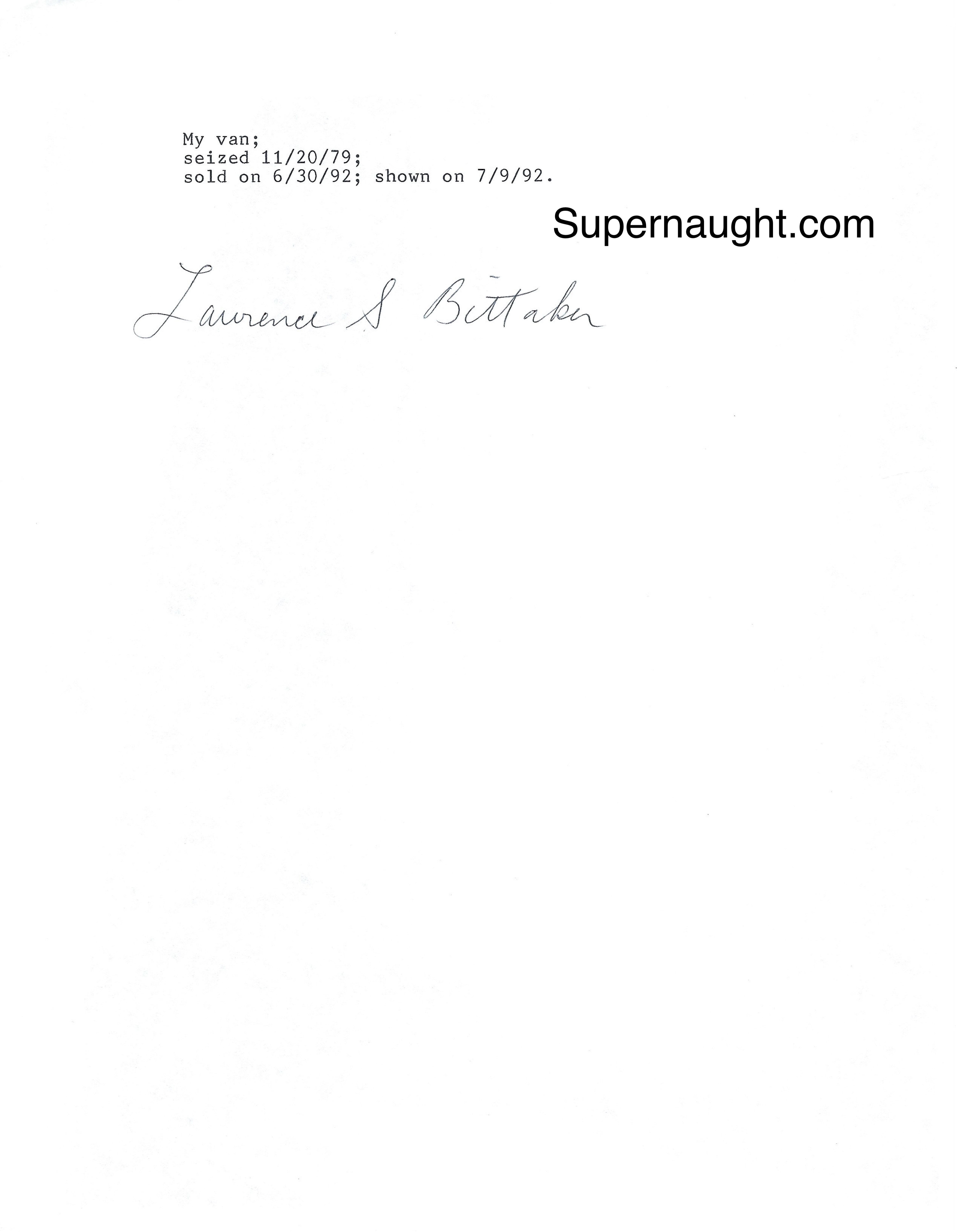 Lawrence Bittaker Murder Mack Photo Signed image 2