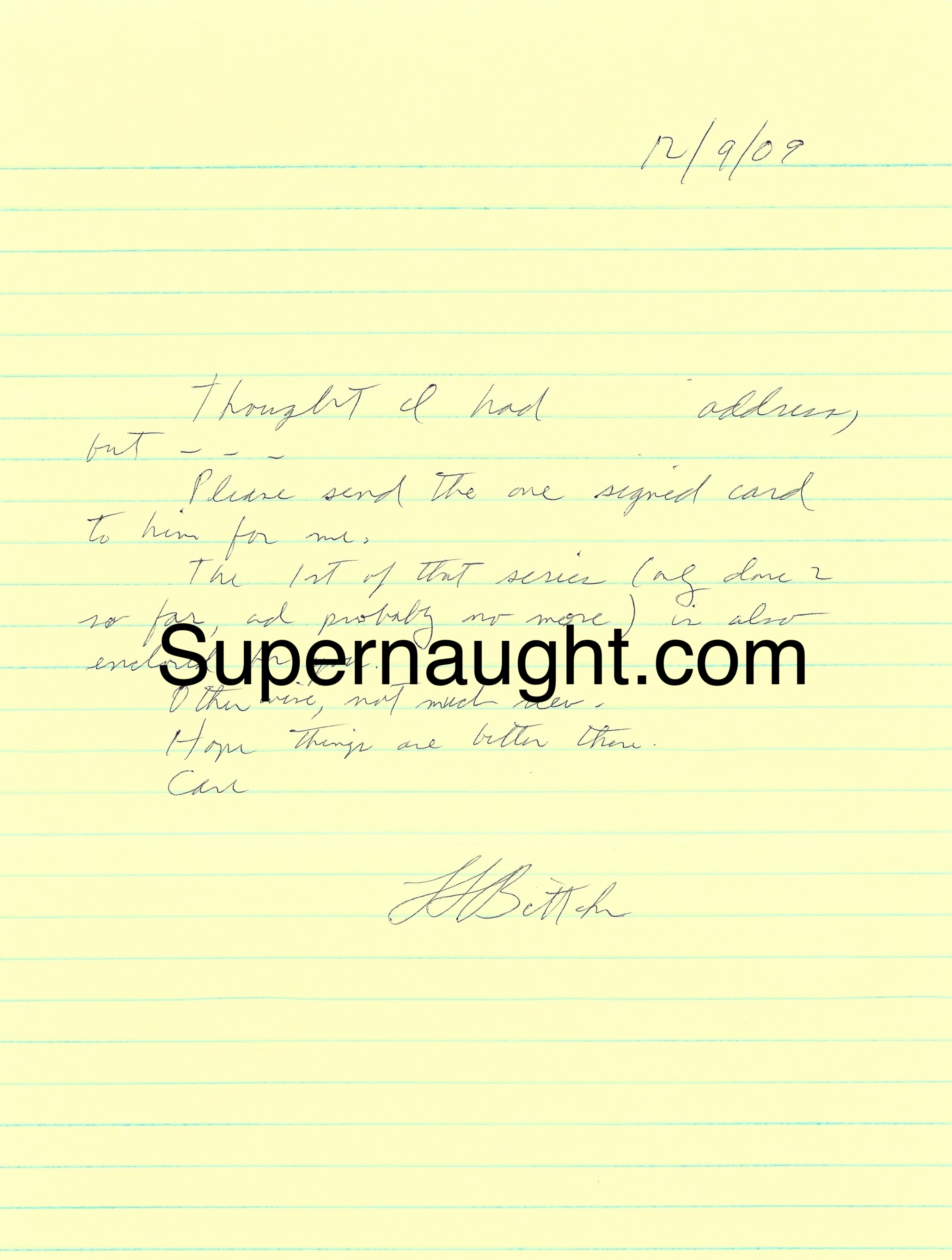 Lawrence Bittaker Signed Handwritten Letter