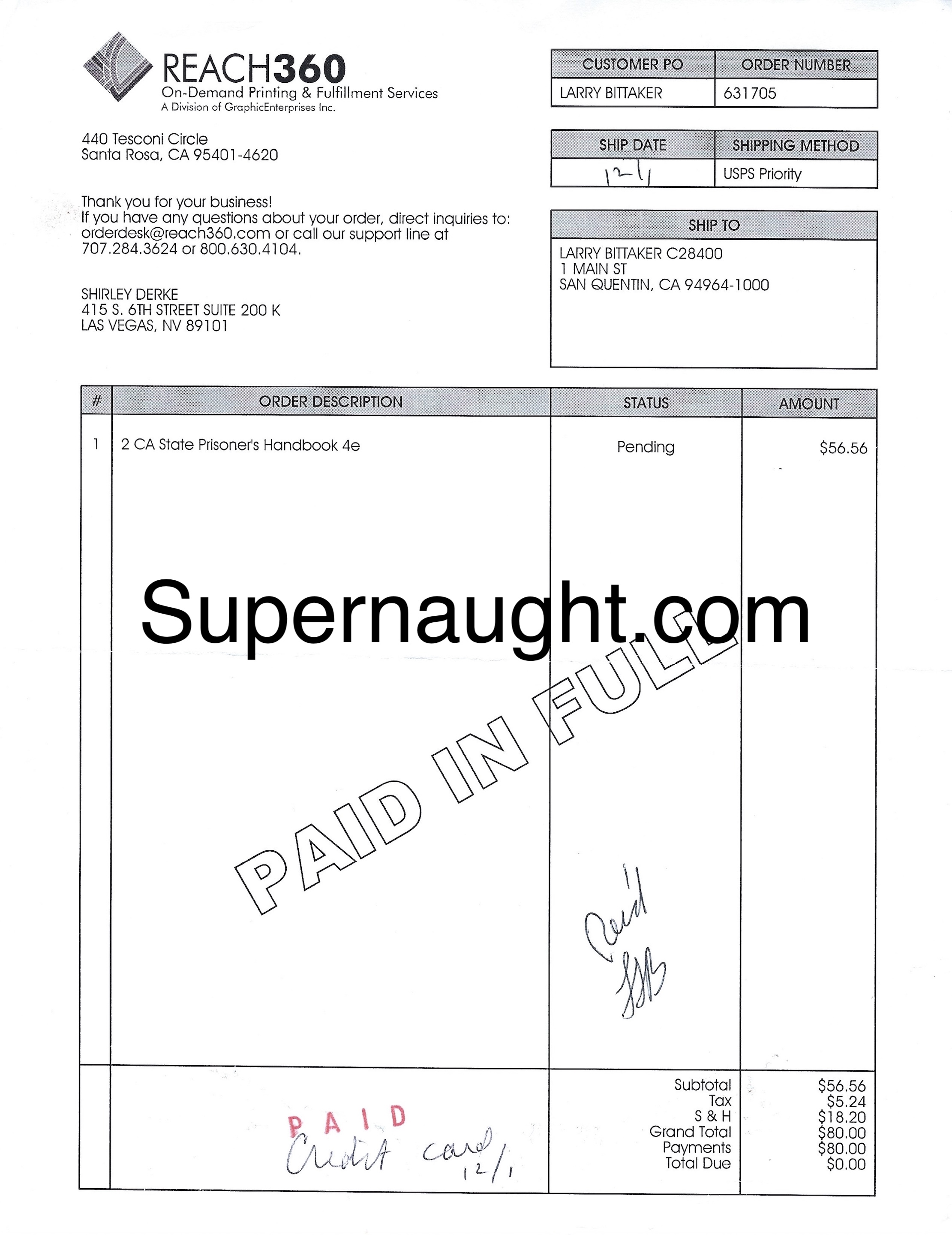 Lawrence Bittaker Signed Receipt Reach360
