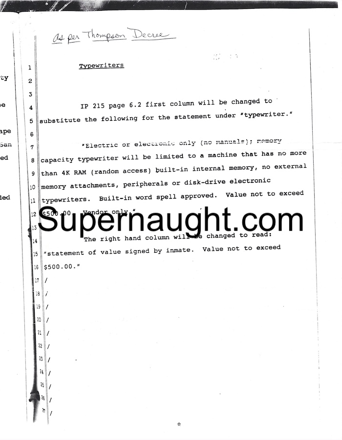 Lawrence Bittaker Typewriter Appeal Signed by Warden