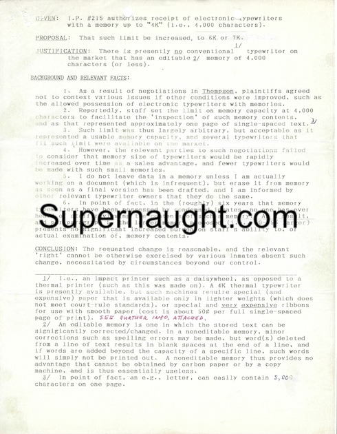 Lawrence Bittaker Typewriter Appeal Signed by Warden image 2