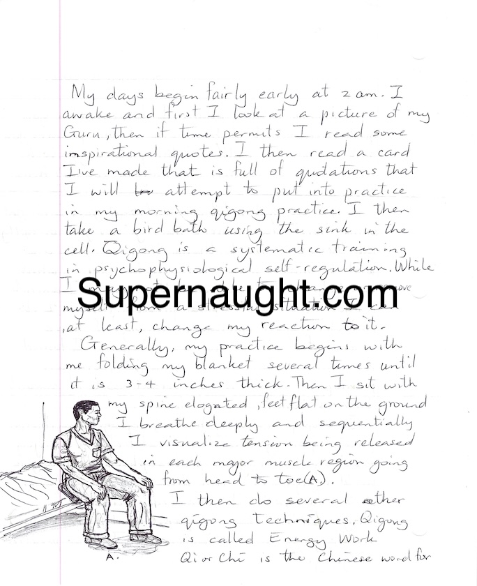 Lee Malvo Seven Page Letter with Two Self Portraits with Envelope Signed image 2
