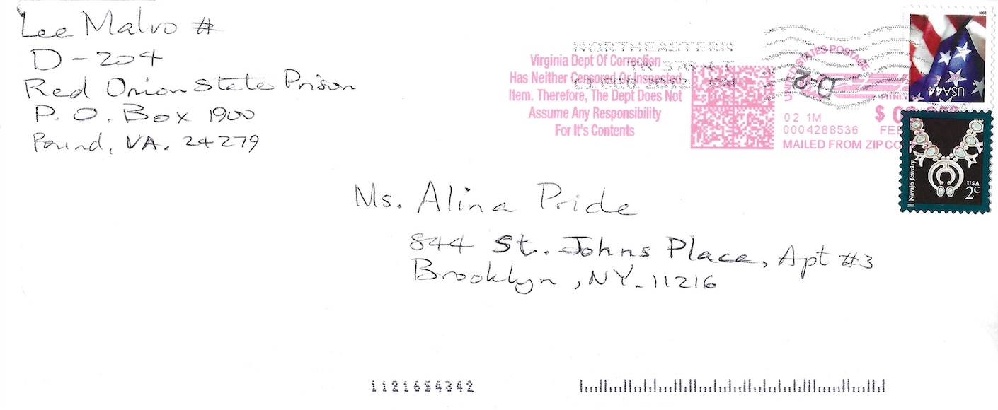Lee Malvo Seven Page Letter with Two Self Portraits with Envelope Signed image 8