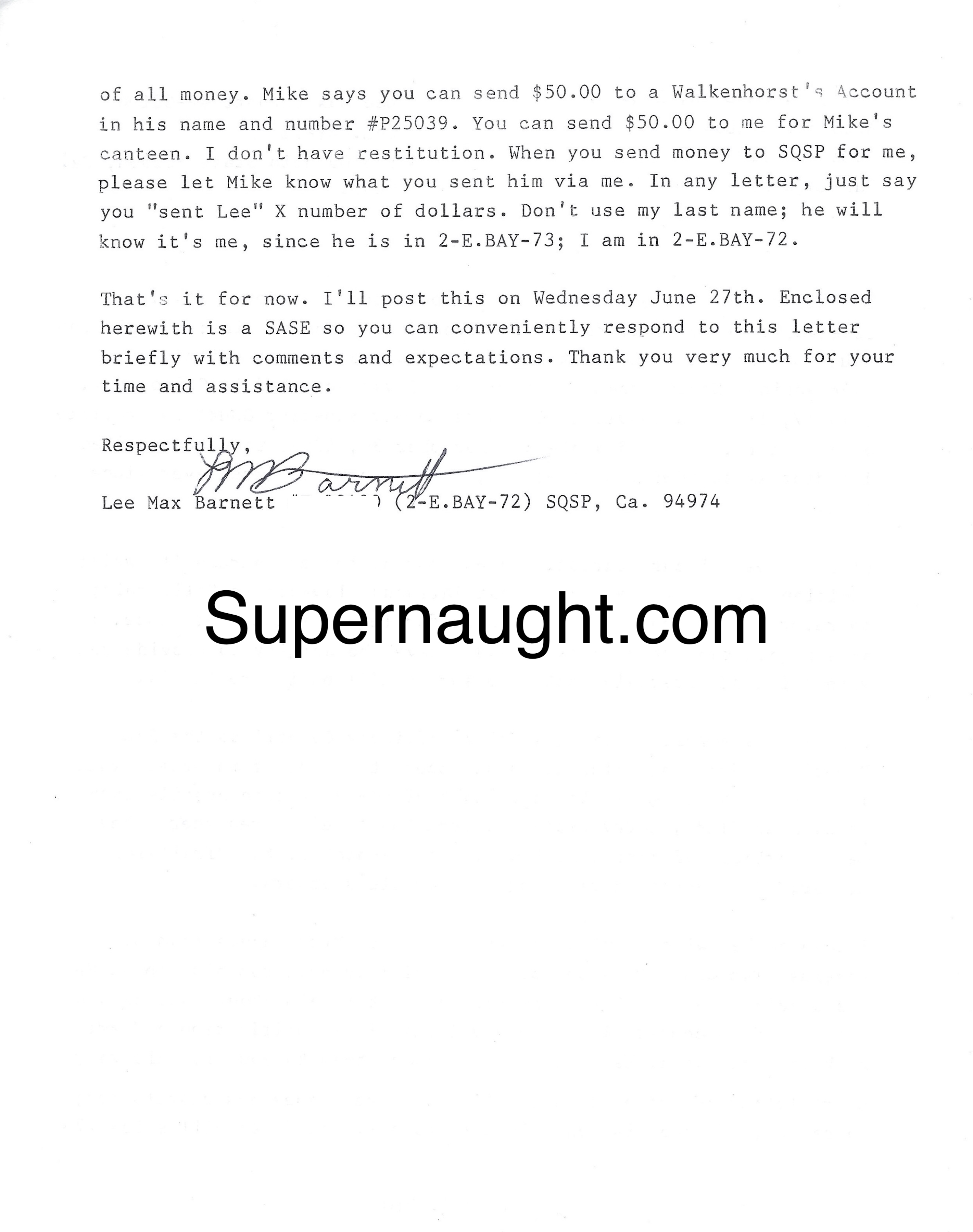 Lee Max Barnett Letter and Envelope Set Both Signed image 2