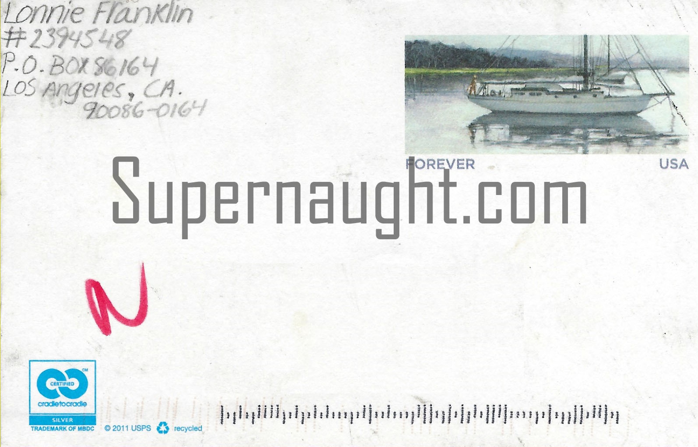 Lonnie Franklin Signed Twice Postcard image 2