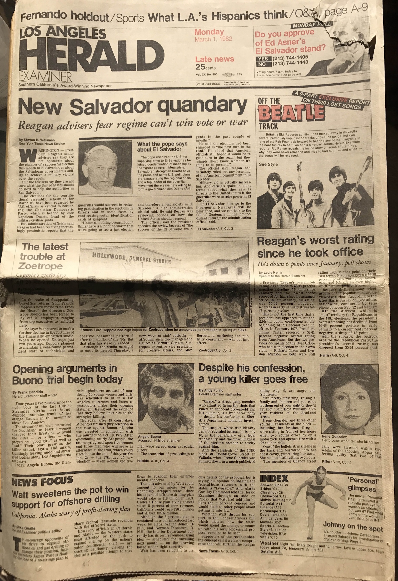 Los Angeles Herald March 1982 Angelo Buono Trial Hillside Stranglers